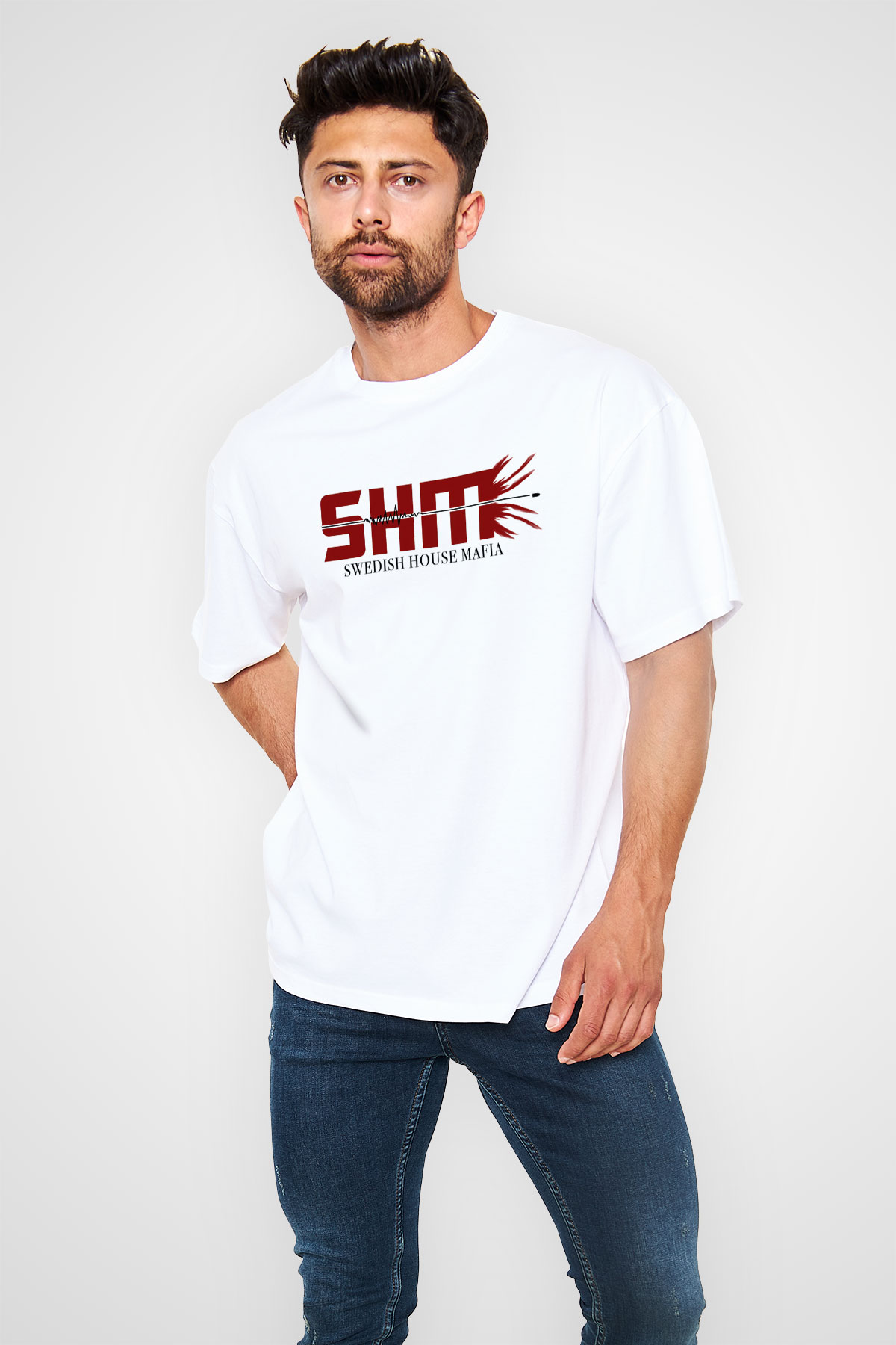 Swedish House Mafia Beyaz Unisex Oversize Tişört T-Shirt