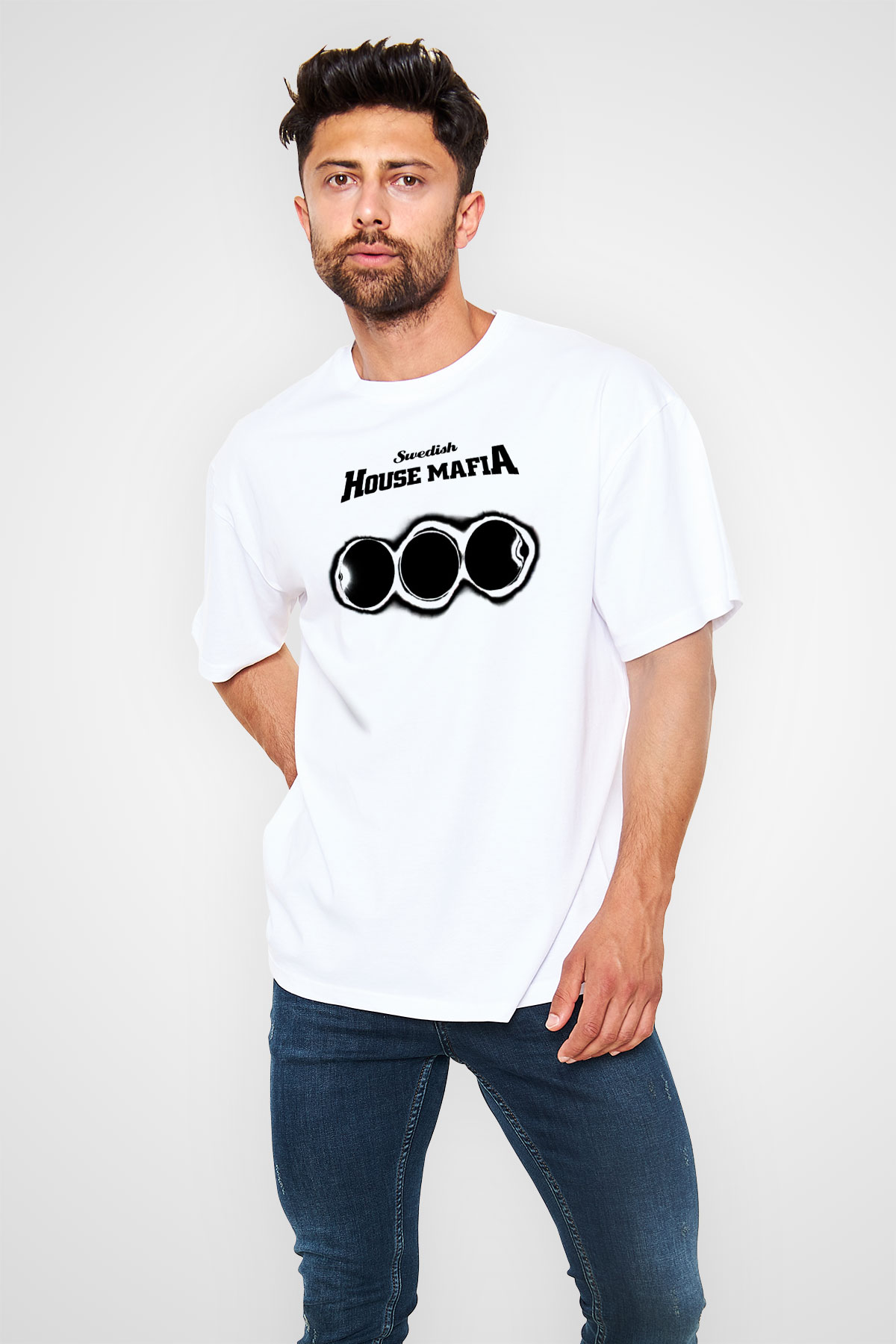 Swedish House Mafia Beyaz Unisex Oversize Tişört T-Shirt