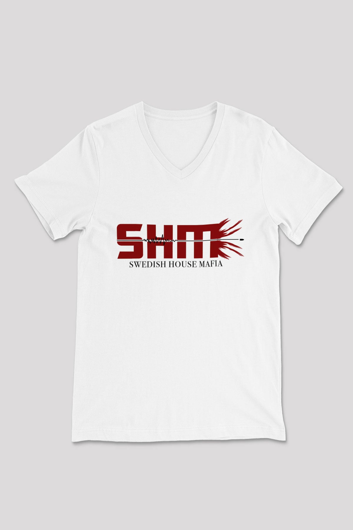Swedish House Mafia Beyaz Unisex V Yaka Tişört T-Shirt