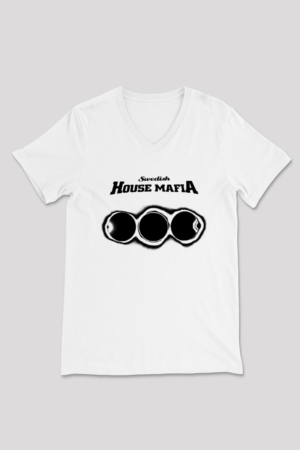Swedish House Mafia Beyaz Unisex V Yaka Tişört T-Shirt