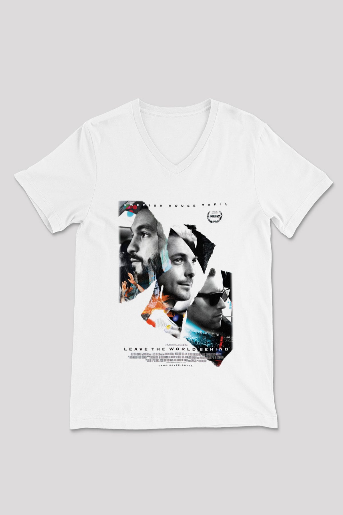 Swedish House Mafia Beyaz Unisex V Yaka Tişört T-Shirt