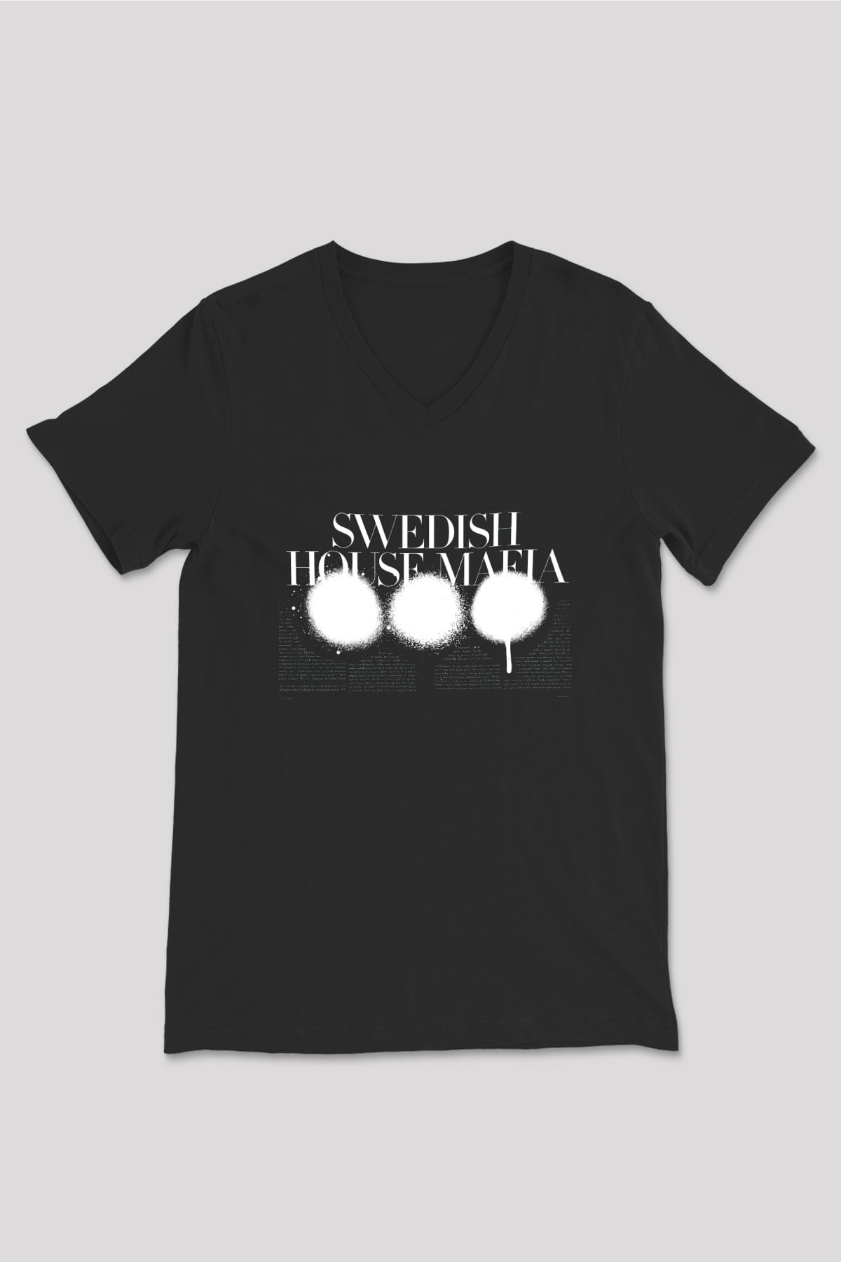 Swedish House Mafia Siyah Unisex V Yaka Tişört T-Shirt