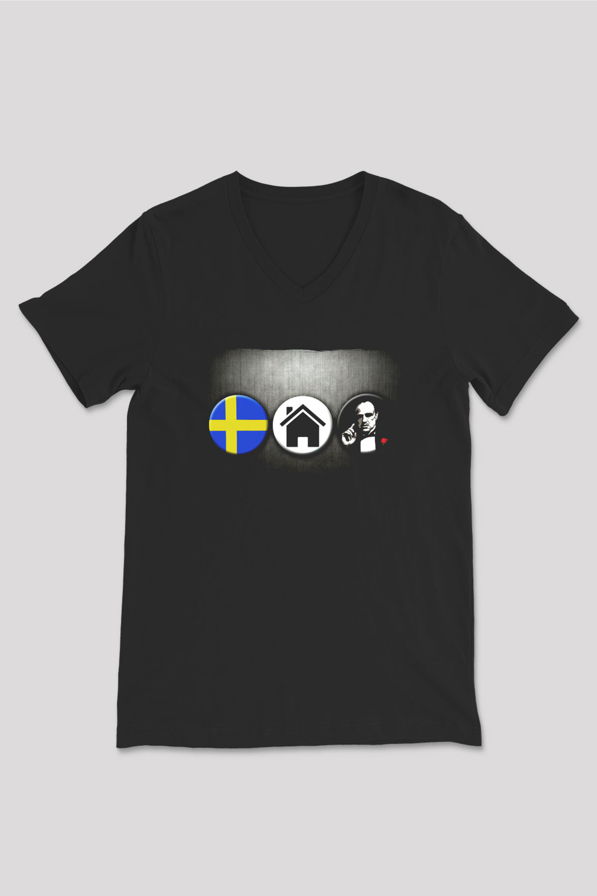 Swedish House Mafia Siyah Unisex V Yaka Tişört