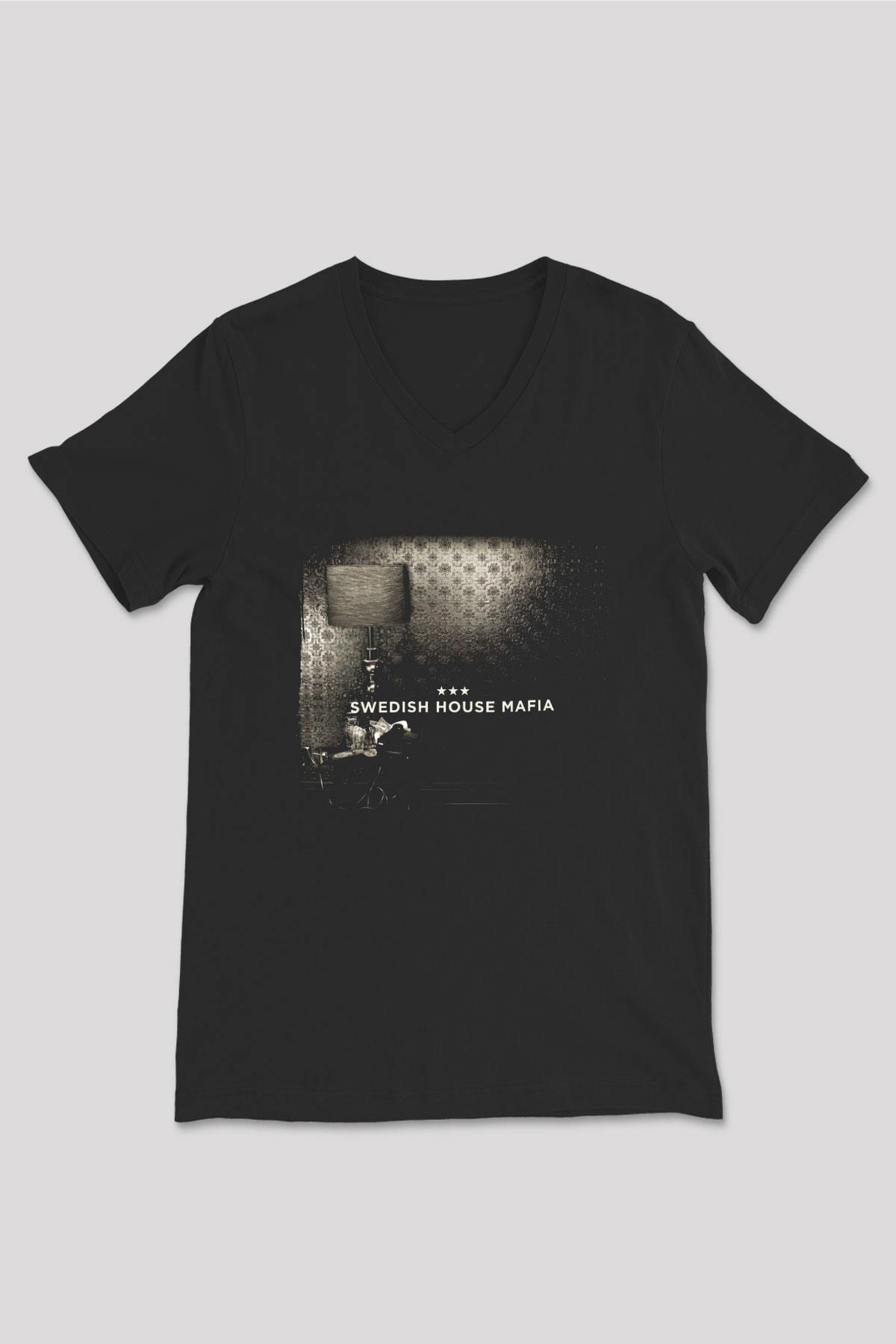 Swedish House Mafia Siyah Unisex V Yaka Tişört