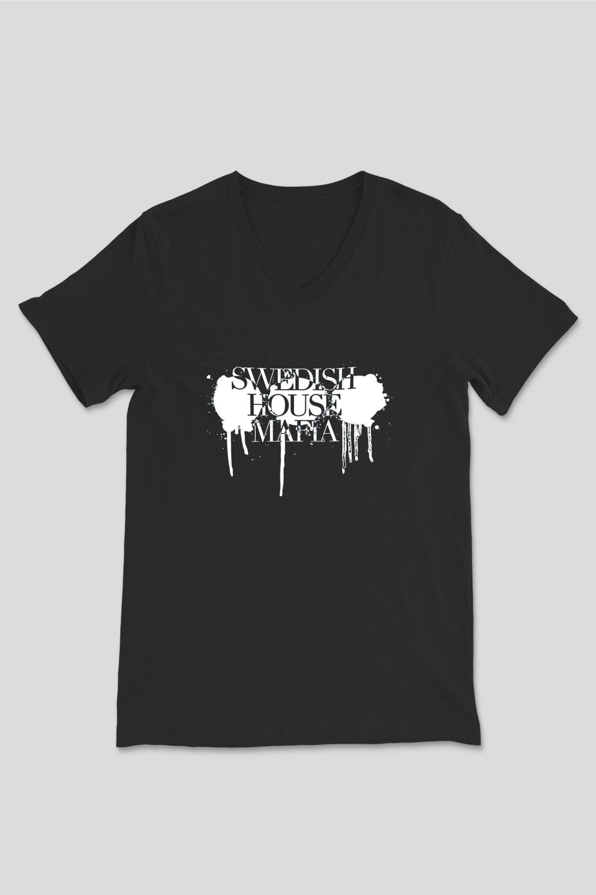 Swedish House Mafia Siyah Unisex V Yaka Tişört