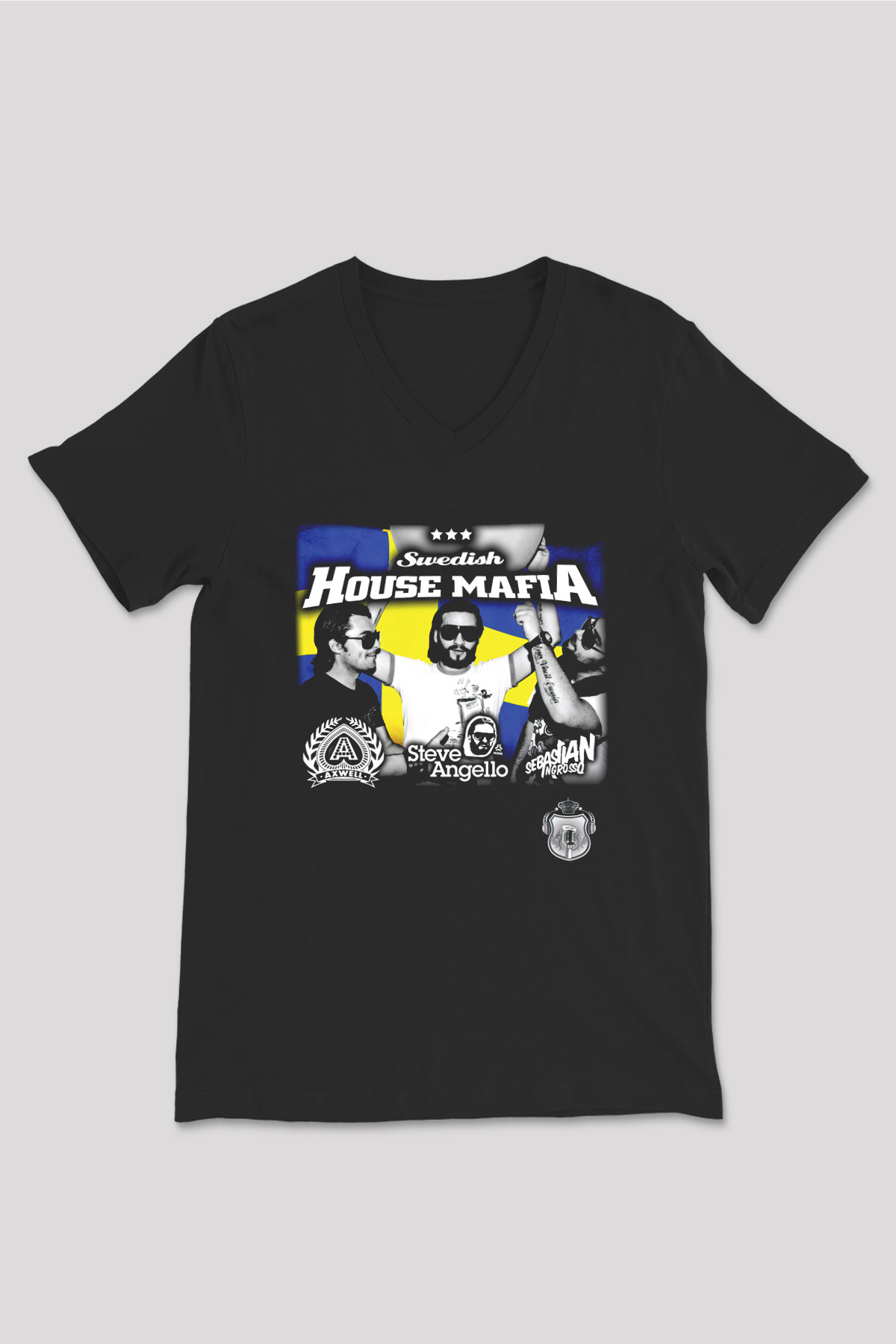 Swedish House Mafia Siyah Unisex V Yaka Tişört T-Shirt