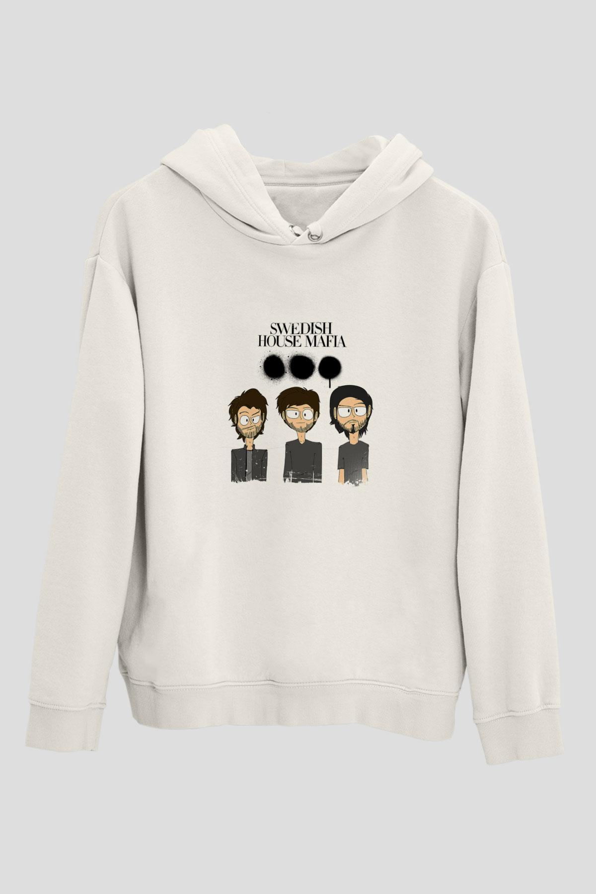 Swedish House MafiaBaskılı Beyaz Hoodie
