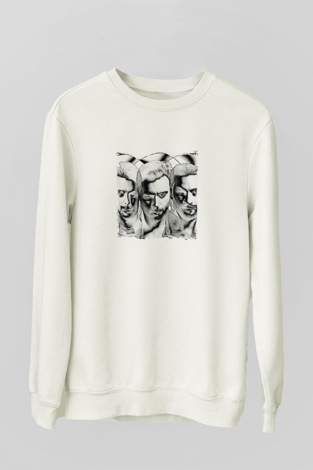 Swedish House MafiaBaskılı Beyaz Sweatshirt