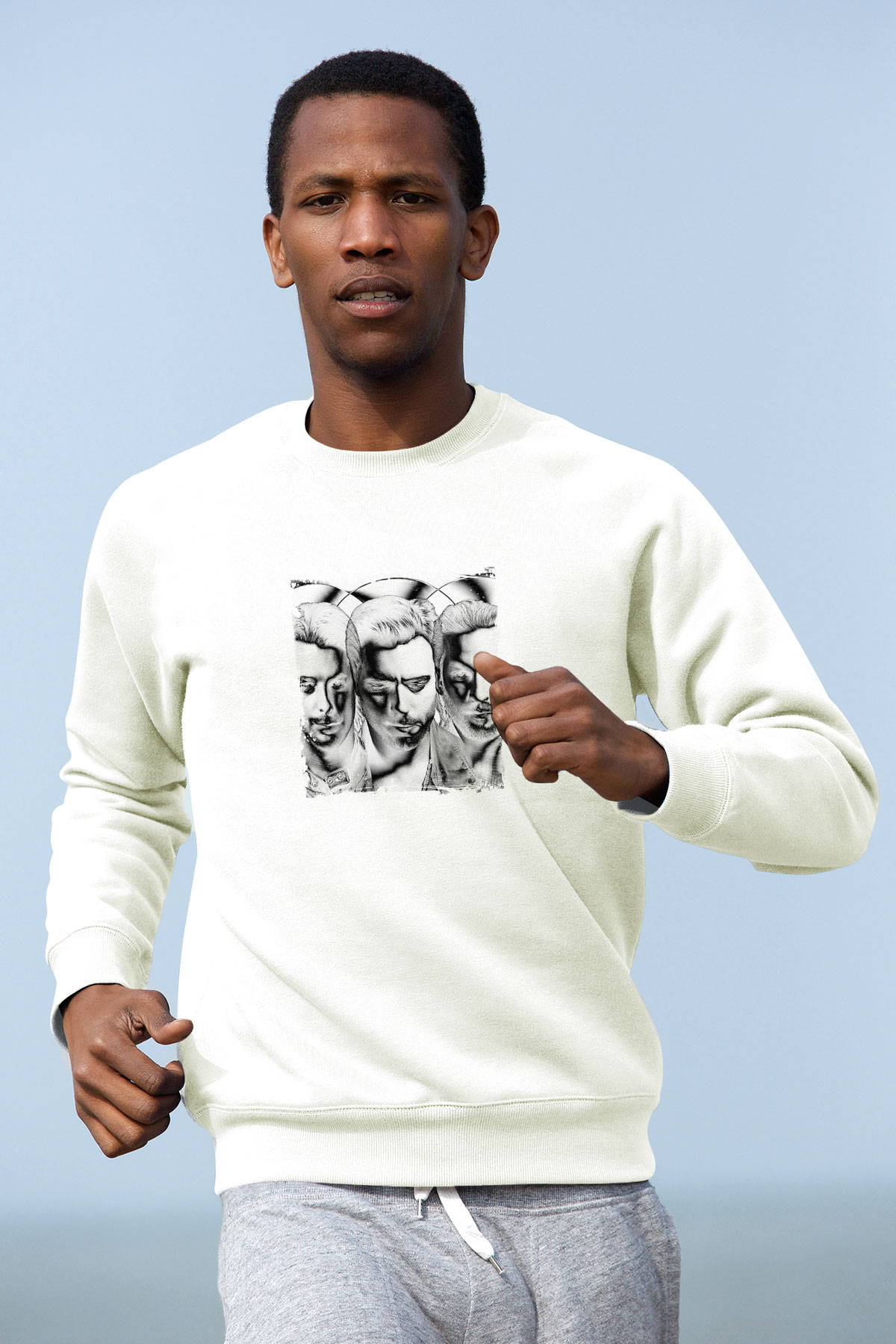 Swedish House MafiaBaskılı Beyaz Sweatshirt