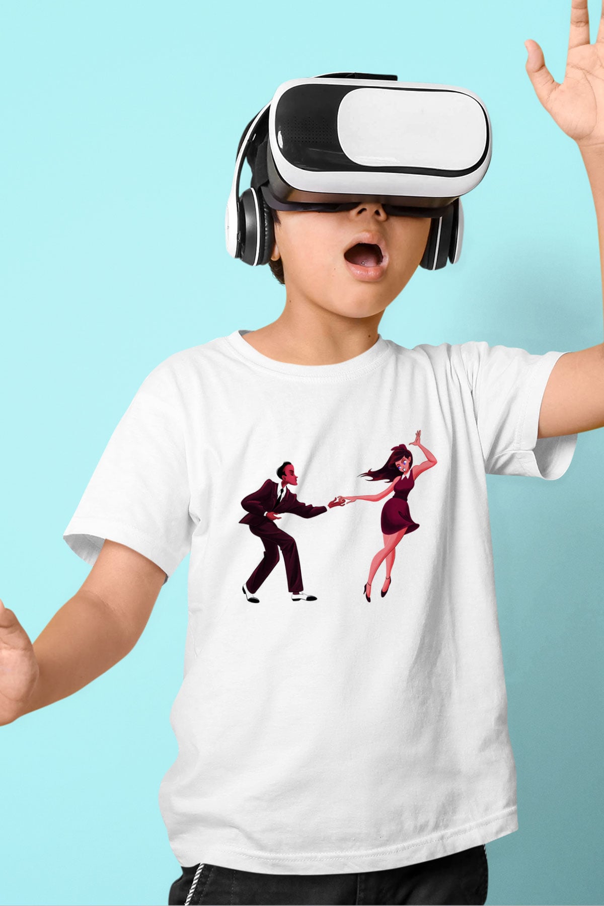 Swing Baskılı Beyaz Unisex Çocuk Tişört