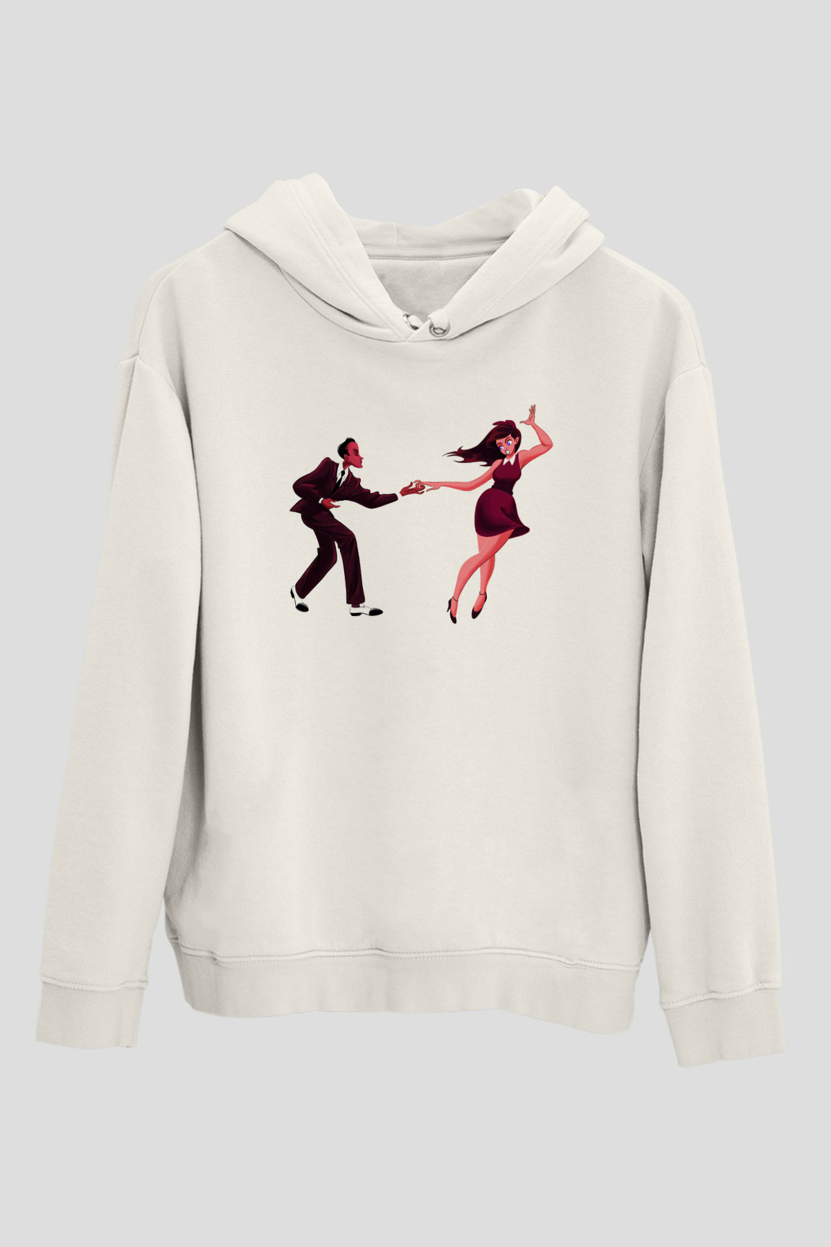 Swing Beyaz Unisex Kapşonlu Sweatshirt