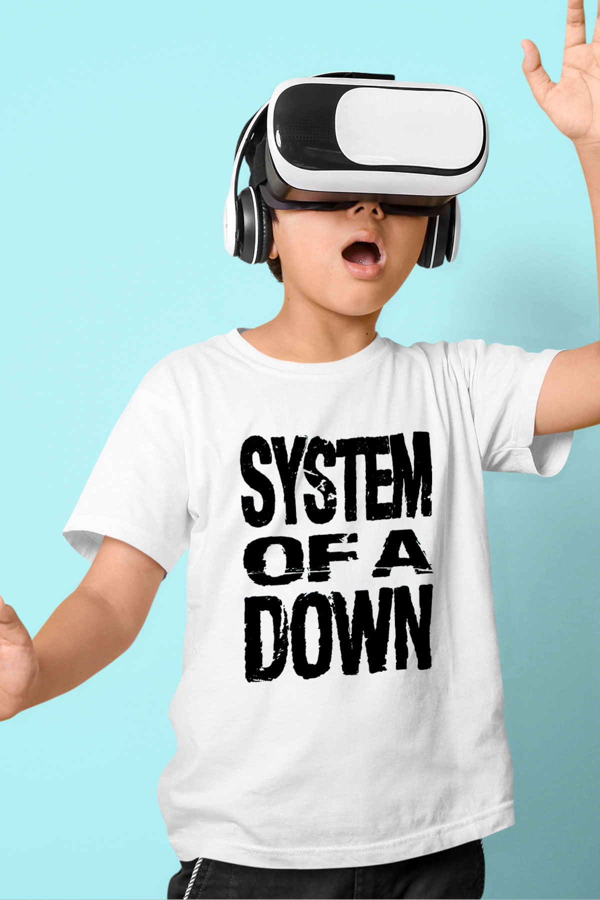 System of a Down Baskılı Beyaz Unisex Çocuk Tişört