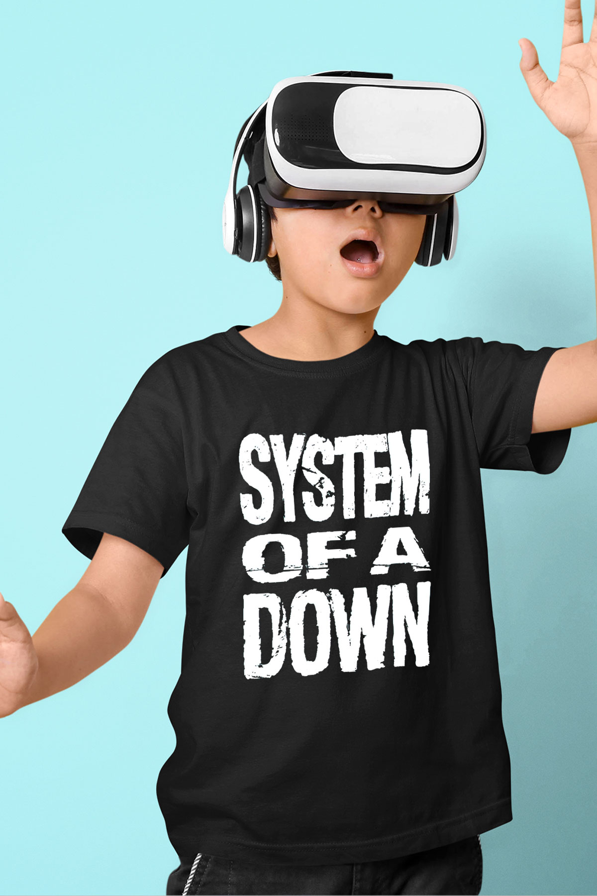 System of a Down Baskılı Siyah Unisex Çocuk Tişört