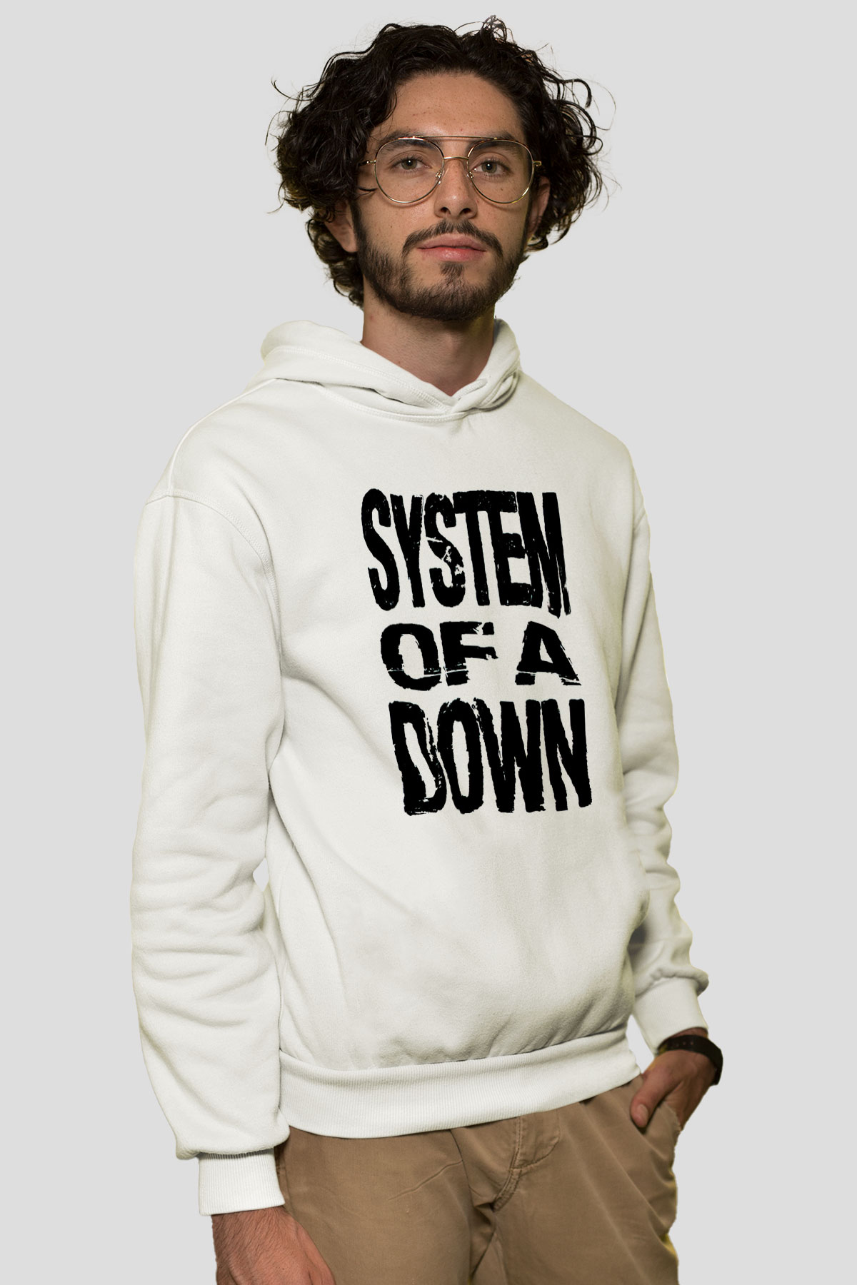 System of a Down Beyaz Unisex Hoodie