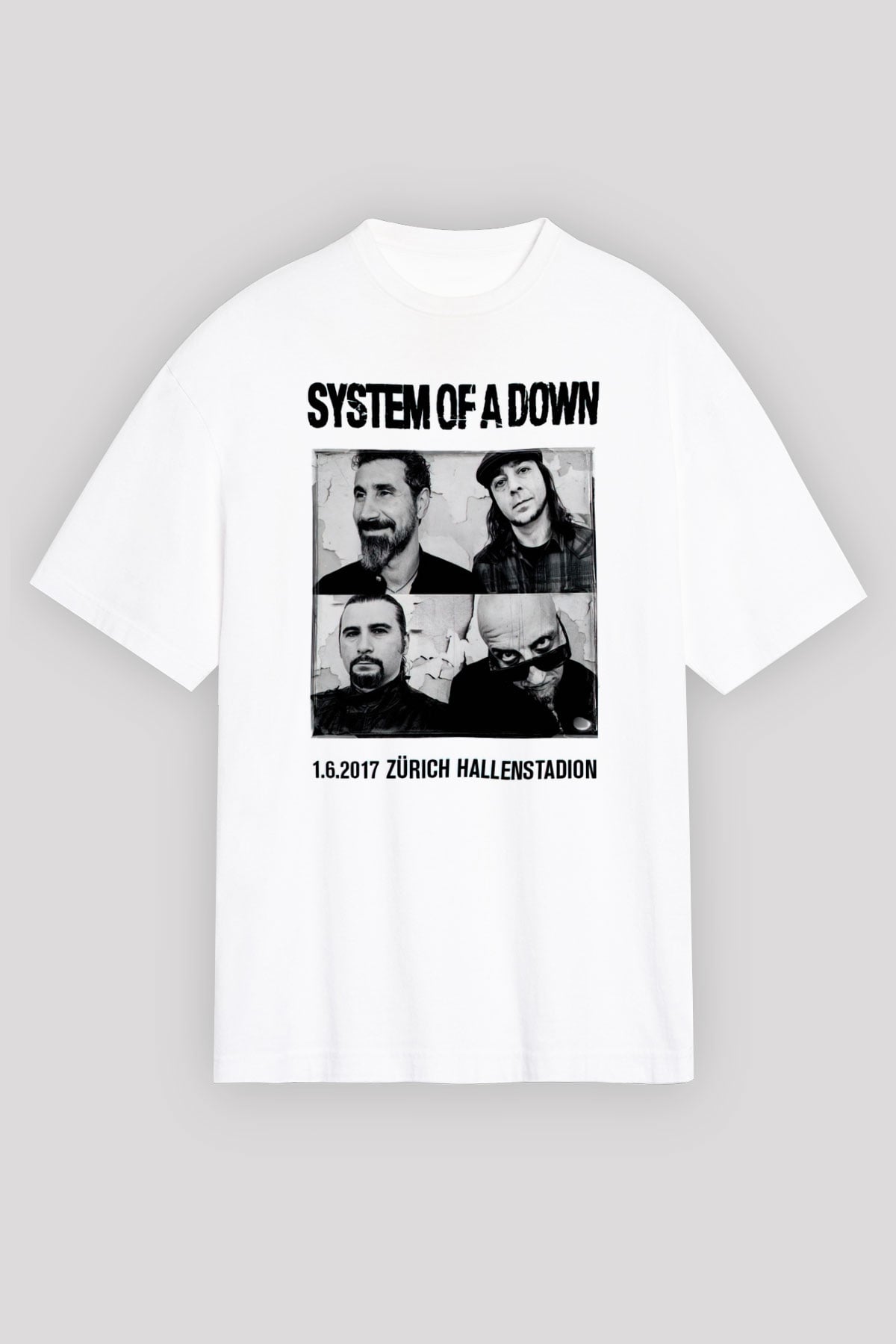 System of a Down Beyaz Unisex Oversize Tişört T-Shirt