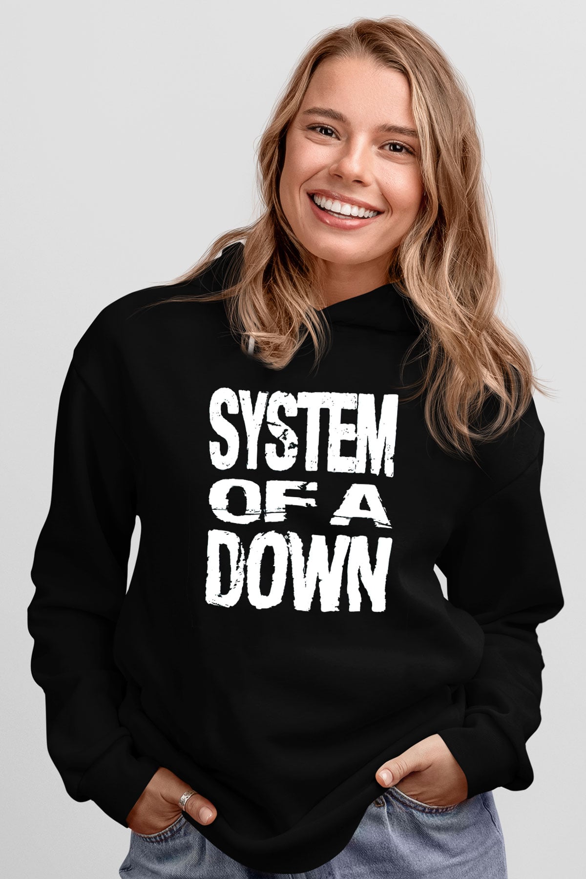 System of a Down Siyah Unisex Kapşonlu Sweatshirt