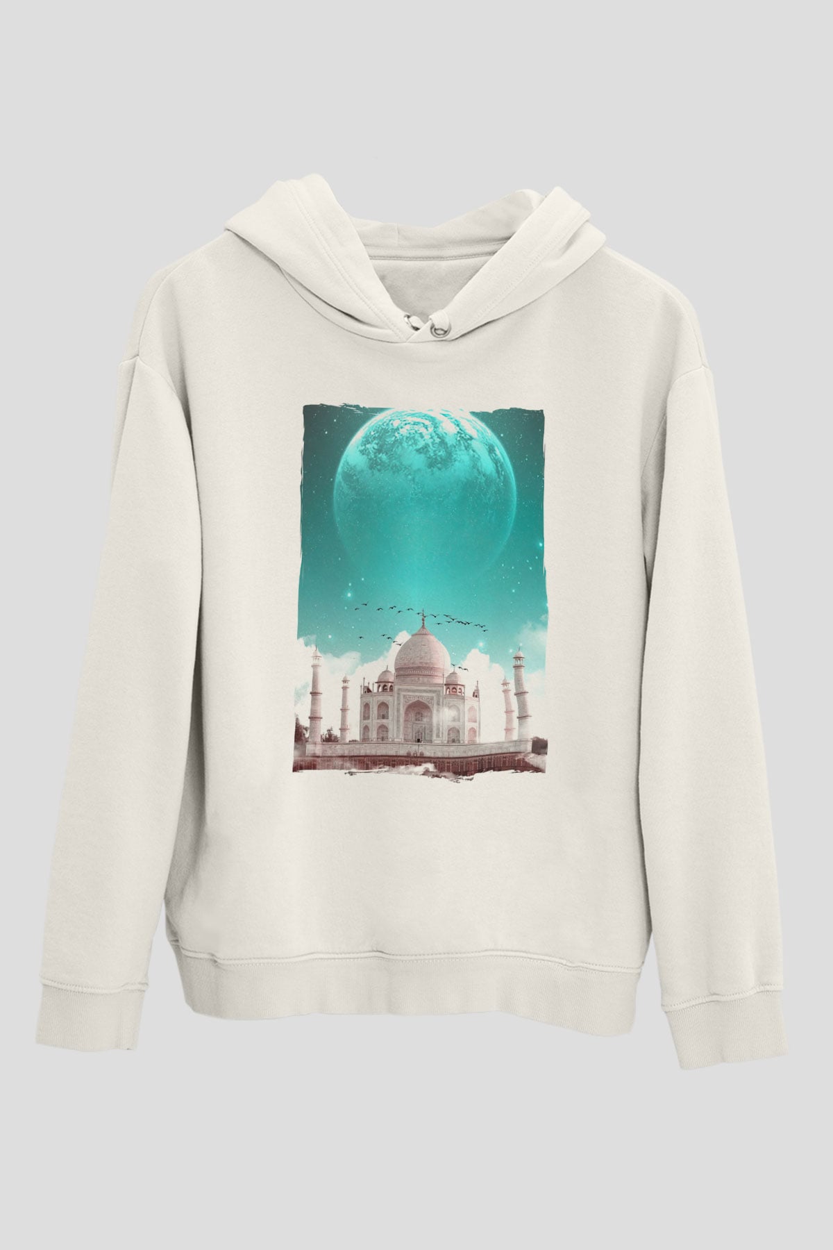 Tac Mahal Beyaz Unisex Hoodie