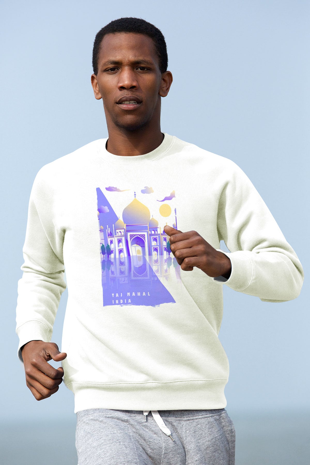 Tac Mahal Beyaz Unisex Sweatshirt