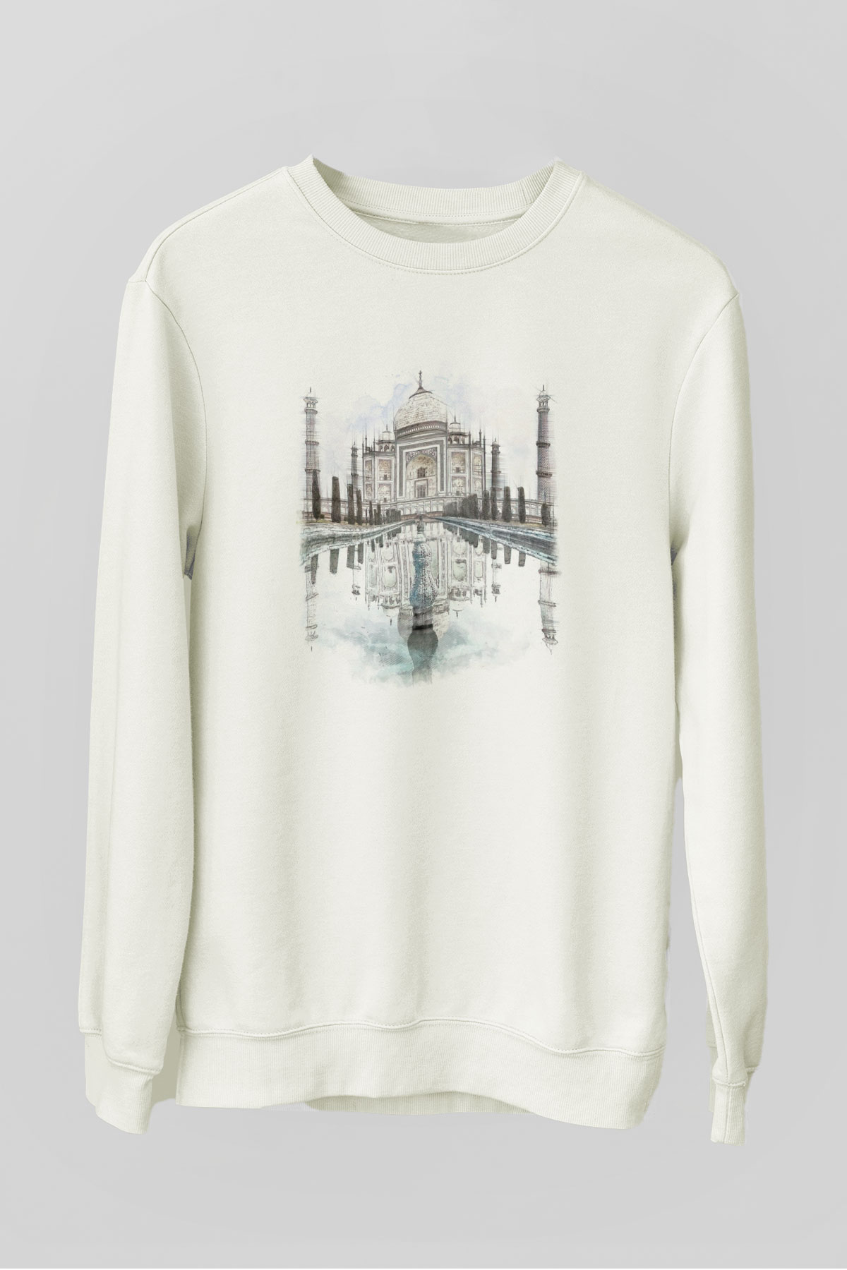 Tac Mahal Beyaz Unisex Sweatshirt