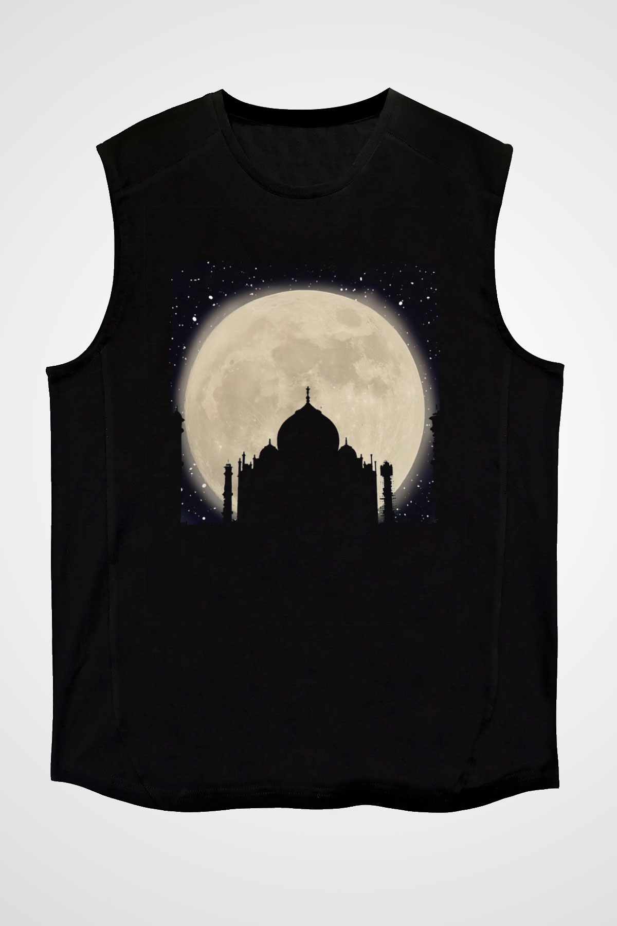 Tac Mahal Siyah Unisex Kolsuz Tişört