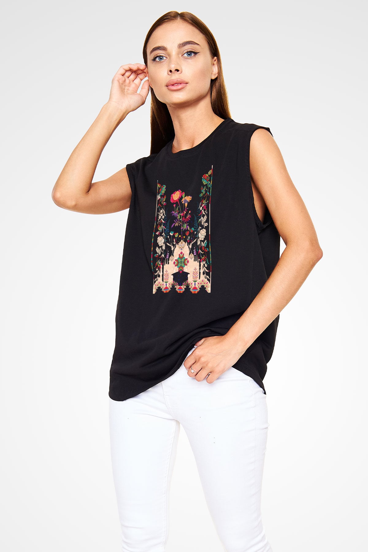 Tac Mahal Siyah Unisex Kolsuz Tişört