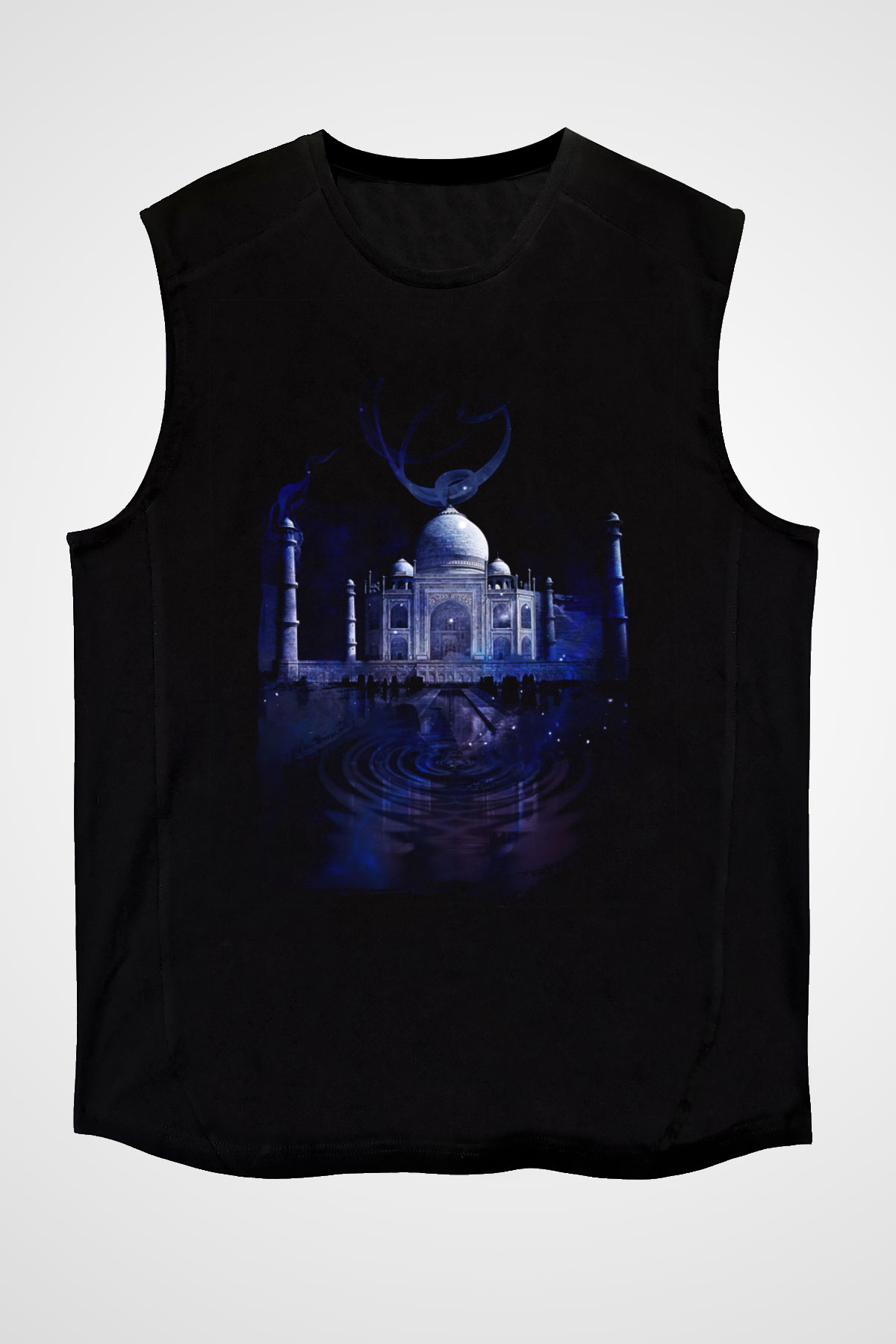 Tac Mahal Siyah Unisex Kolsuz Tişört