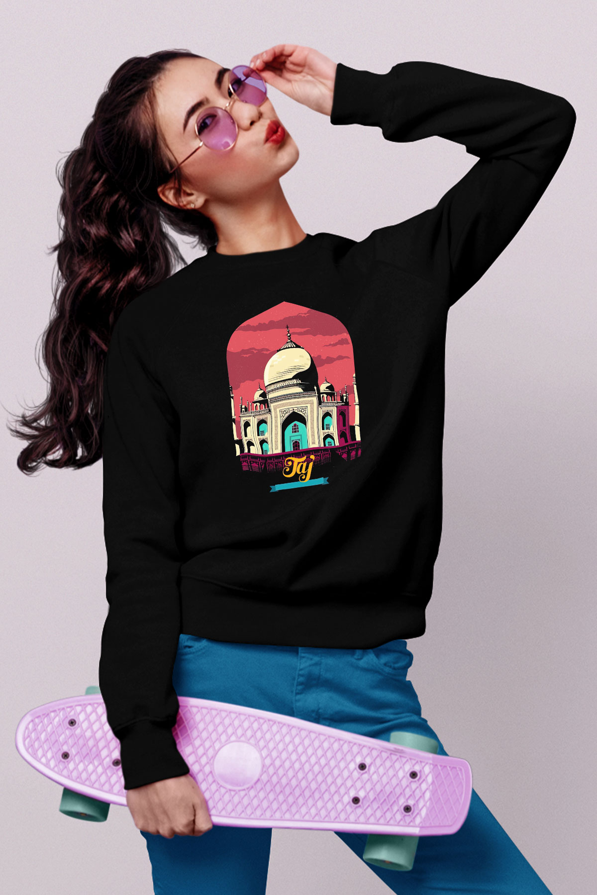 Tac Mahal Siyah Unisex Sweatshirt