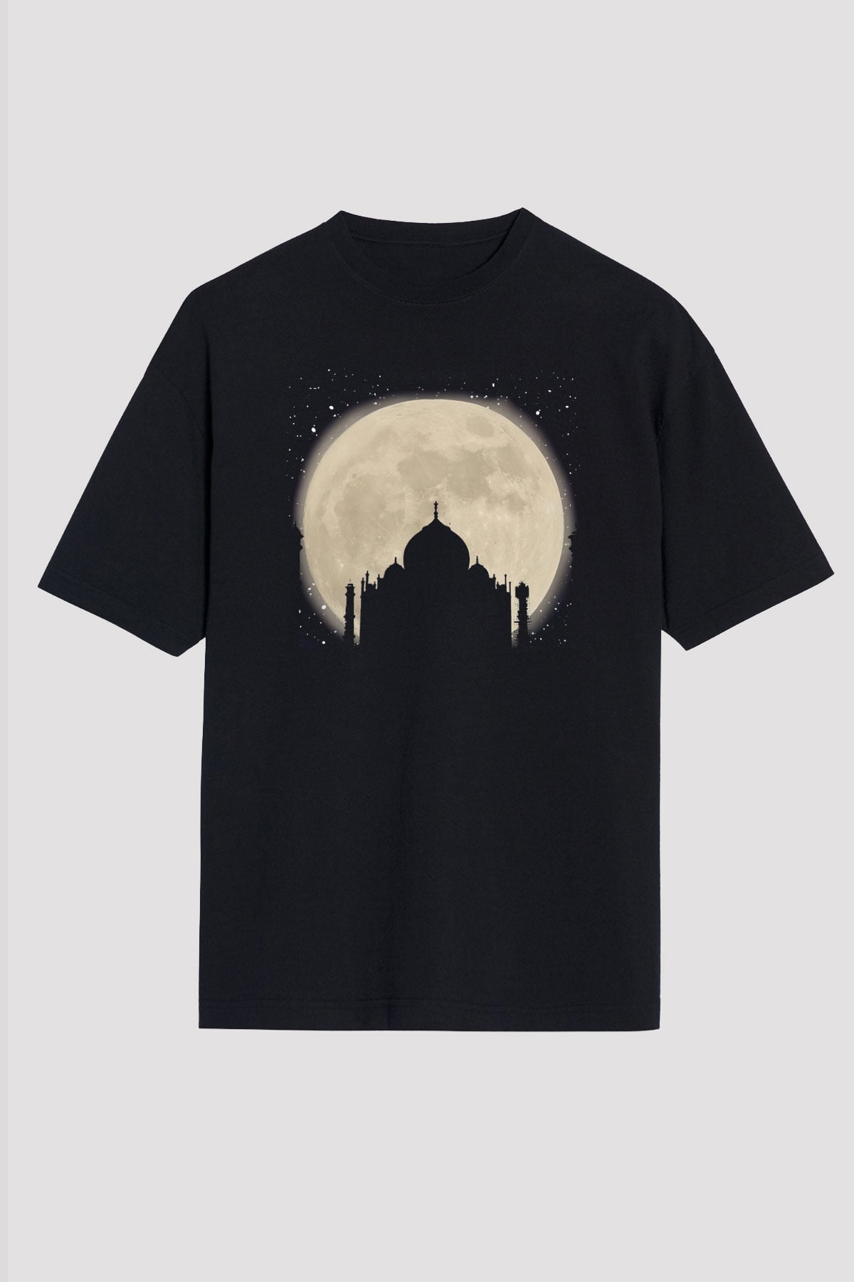 Tac Mahal Siyah Oversize Tişört Oversize T-shirt - TişörtFabrikası