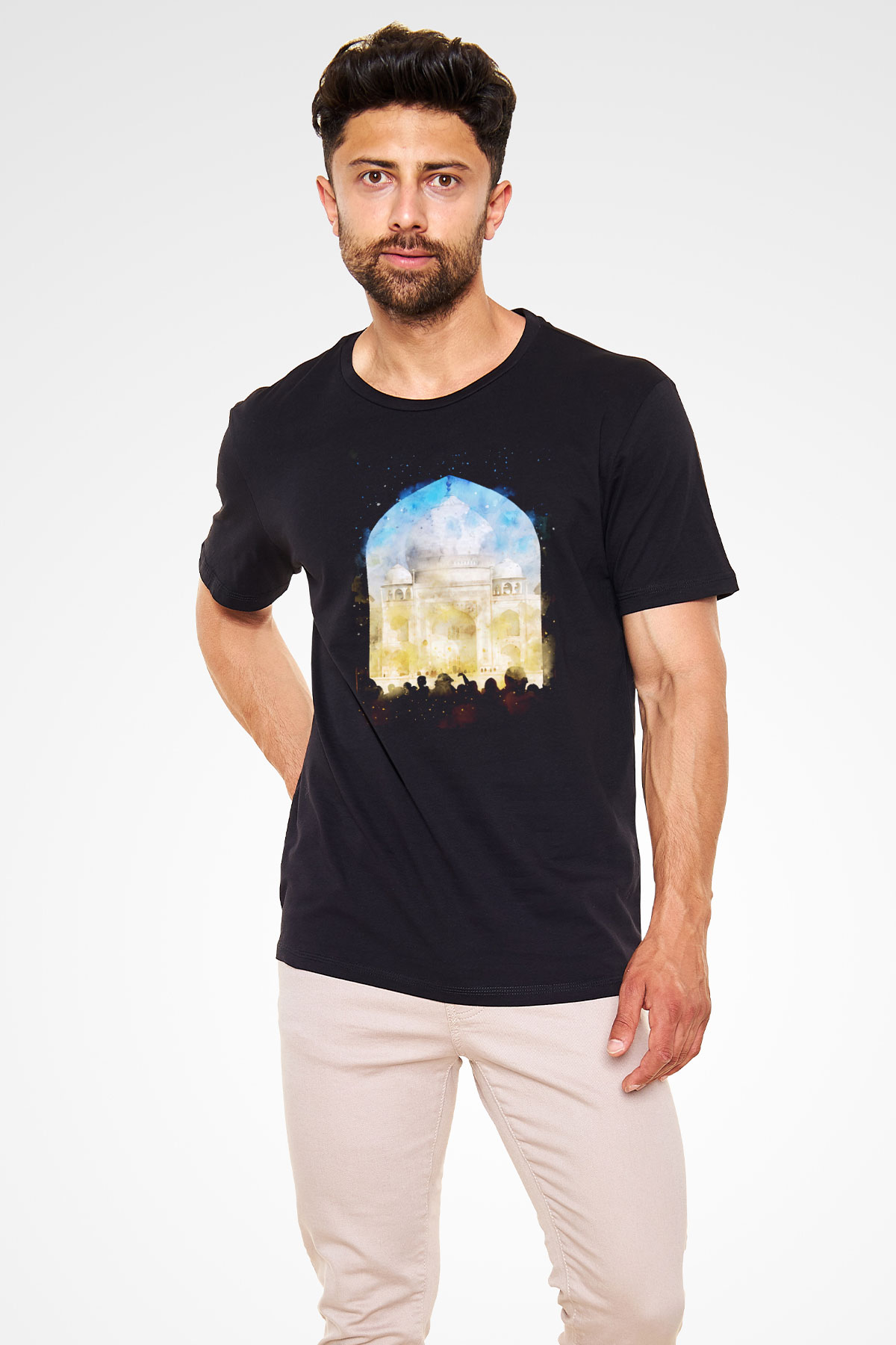 Tac Mahal Siyah Unisex Tişört T-Shirt - TişörtFabrikası