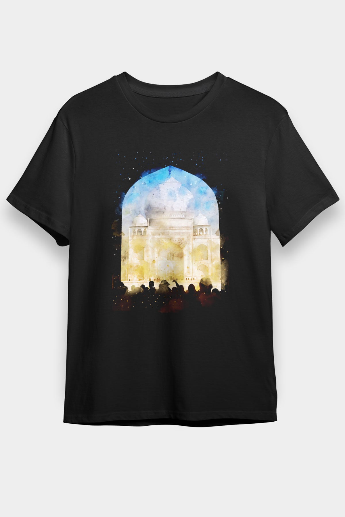 Tac Mahal Siyah Unisex Tişört T-Shirt - TişörtFabrikası