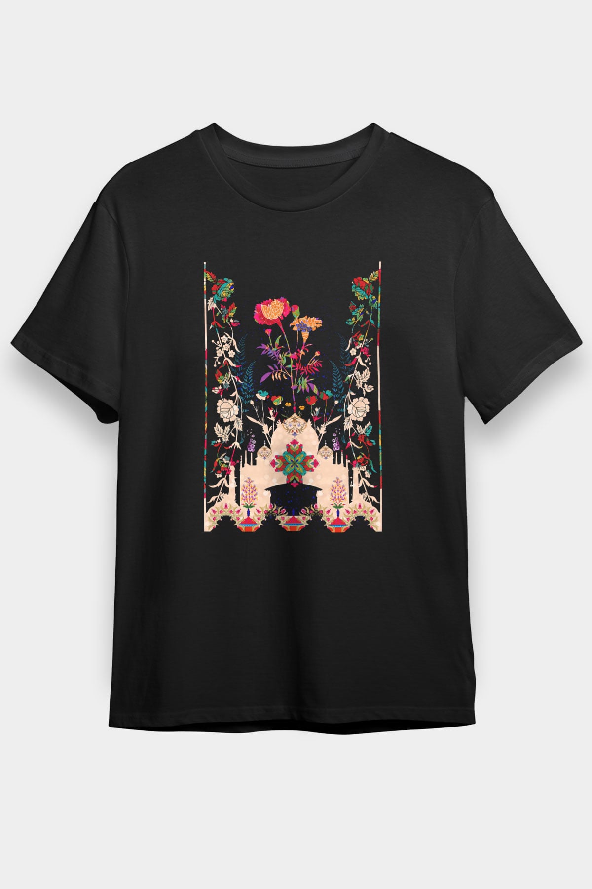 Tac Mahal Siyah Unisex Tişört T-Shirt - TişörtFabrikası