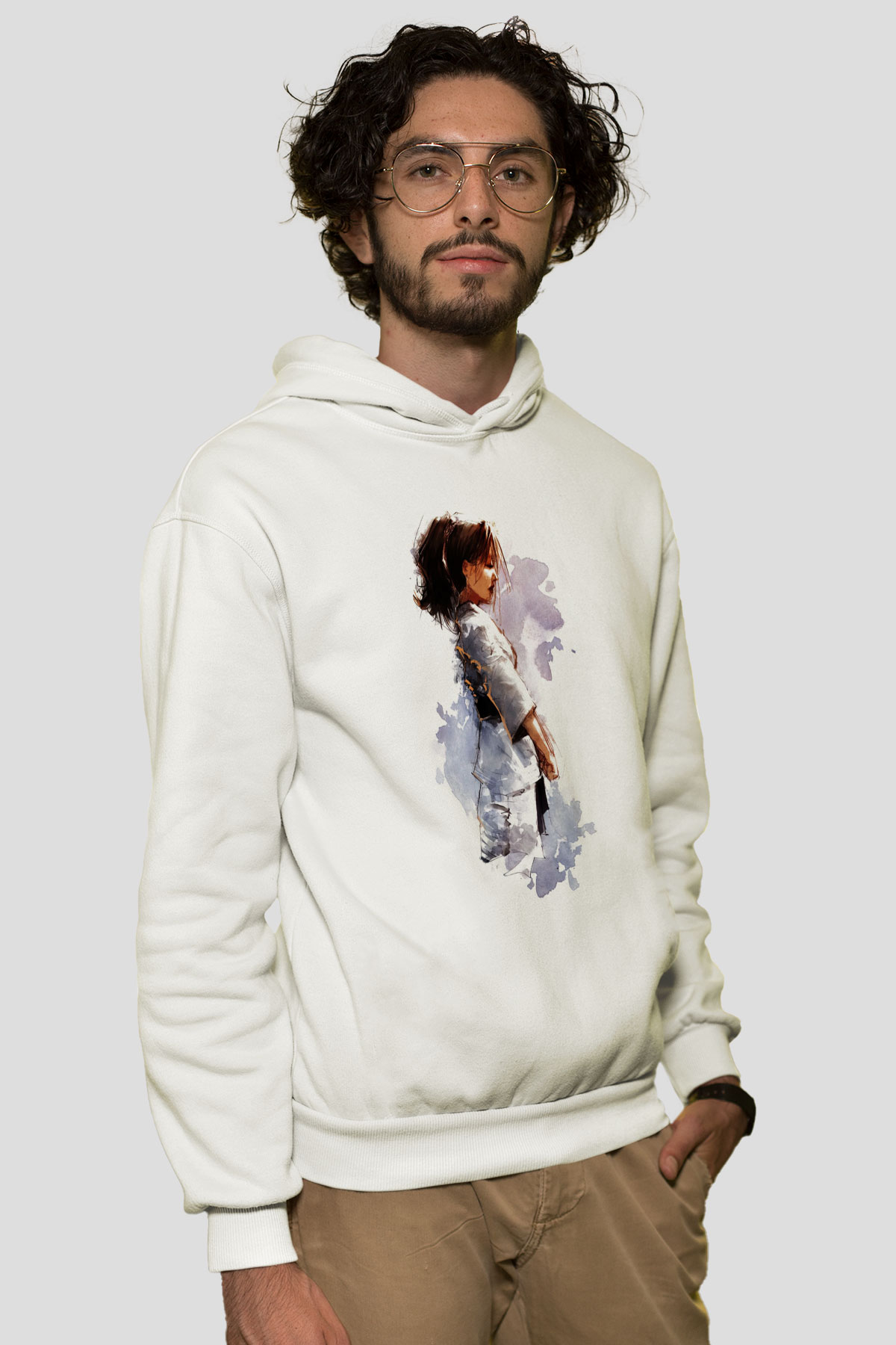 Taekwondo Beyaz Unisex Hoodie