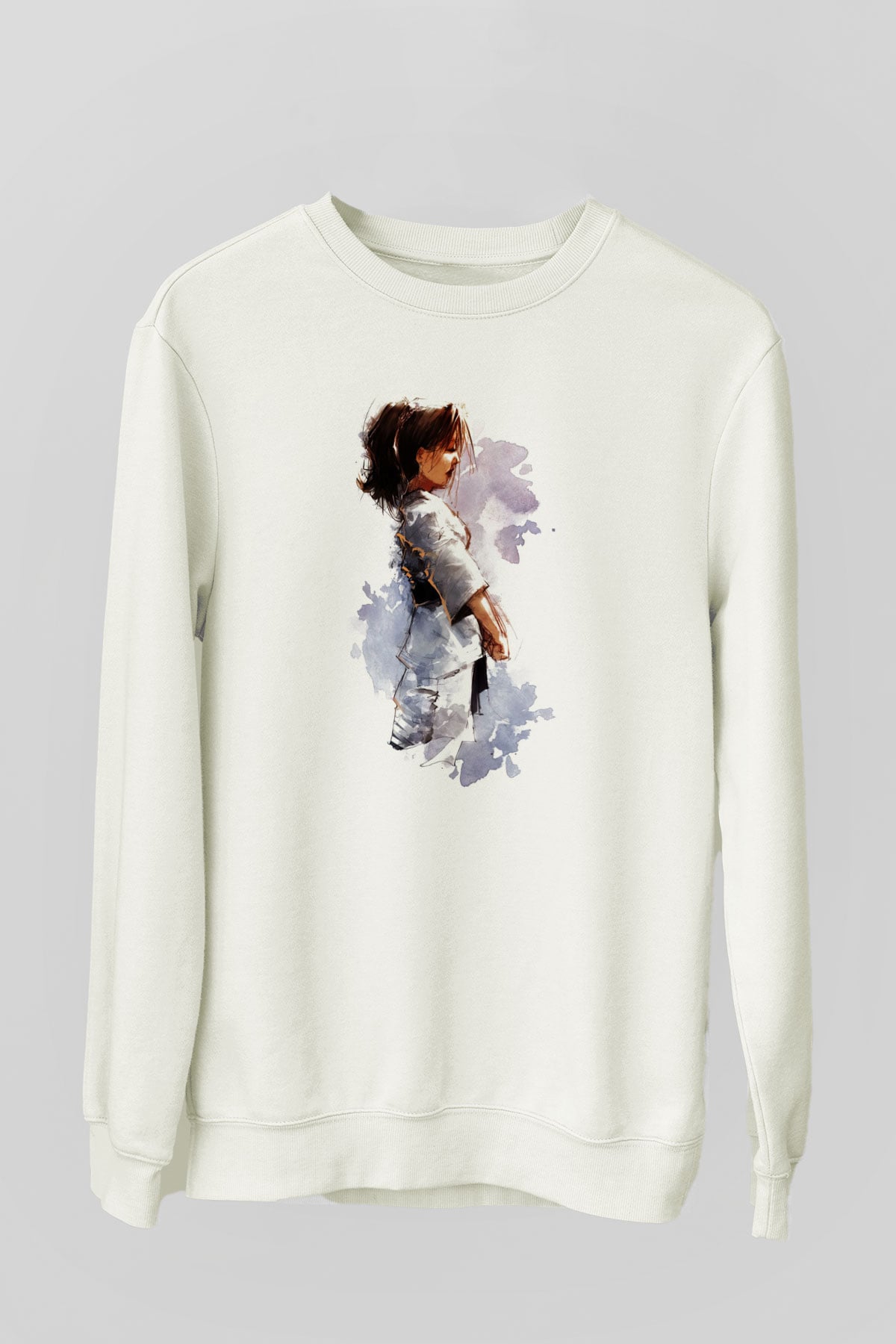 Taekwondo Beyaz Unisex Sweatshirt