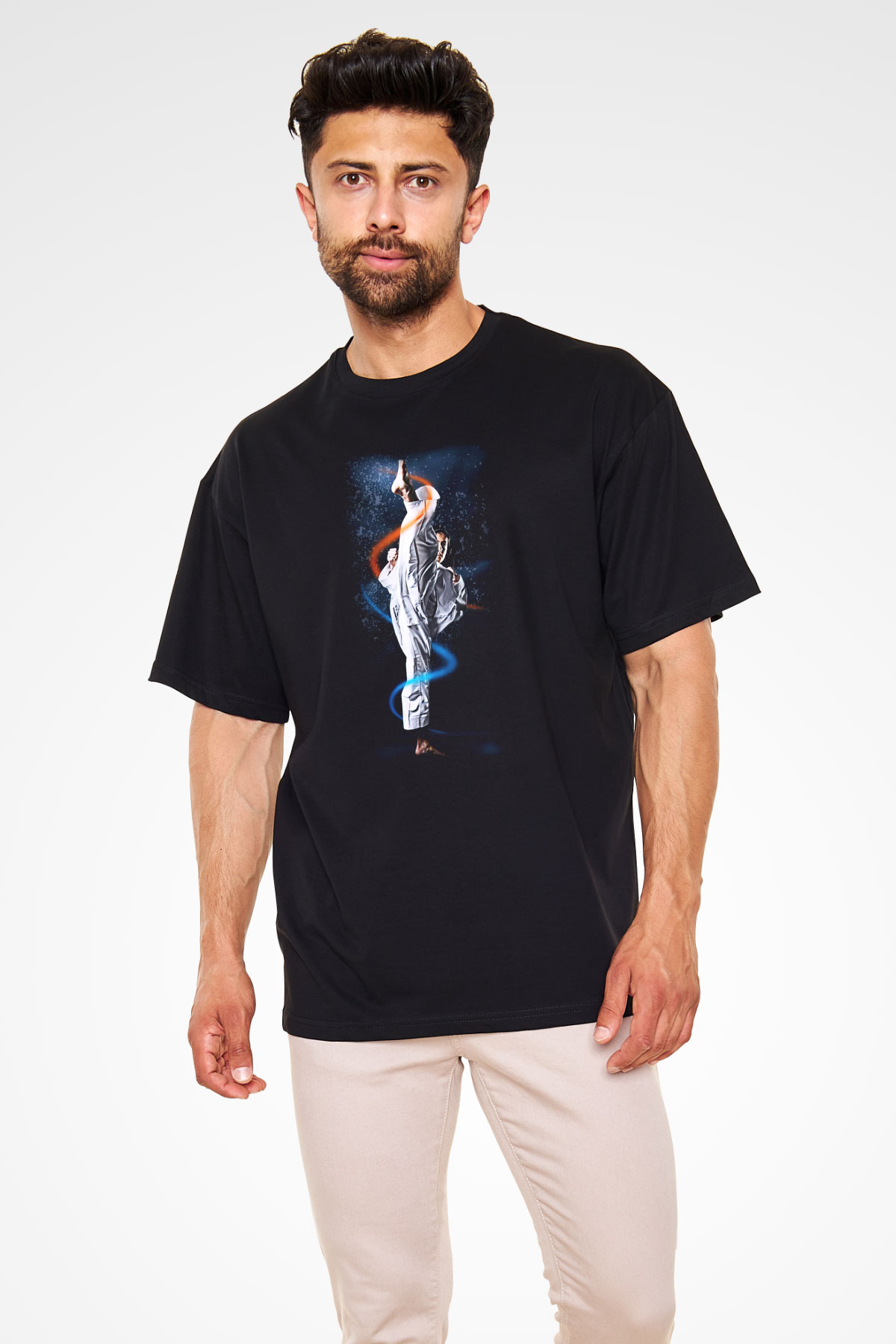 Taekwondo Siyah Unisex Oversize Tişört T-Shirt