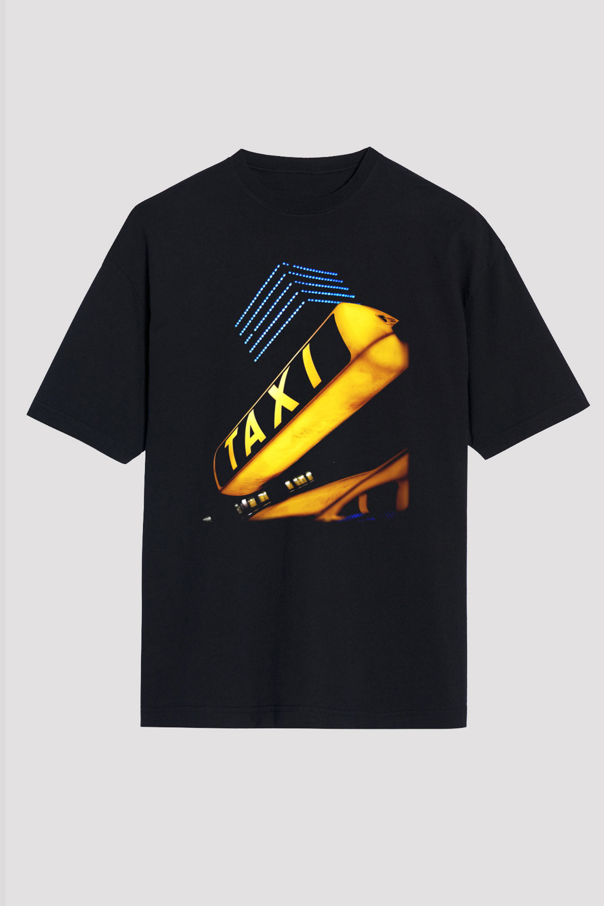 Taksici Siyah Unisex Oversize Tişört T-Shirt