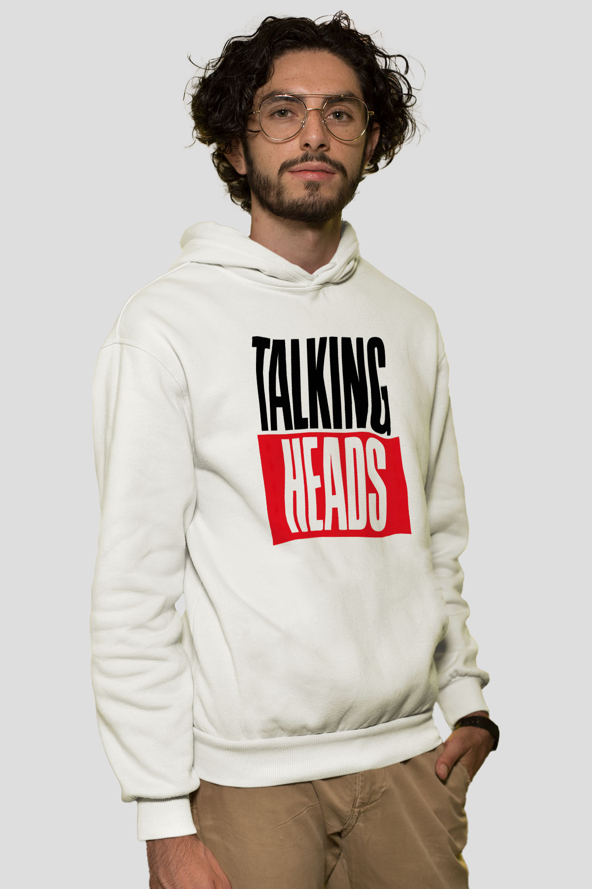 Talking Heads Beyaz Unisex Hoodie