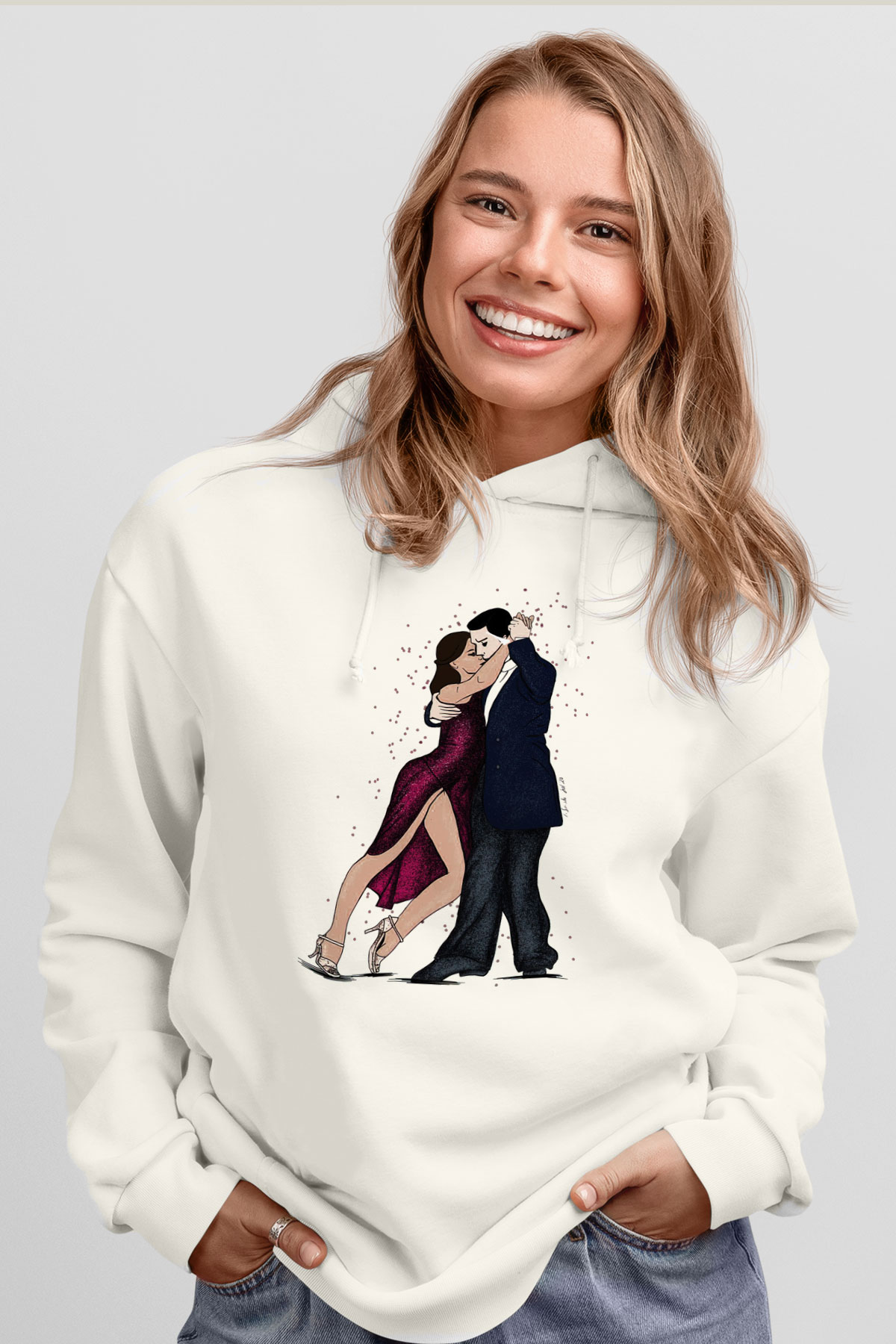 Tango Beyaz Unisex Hoodie