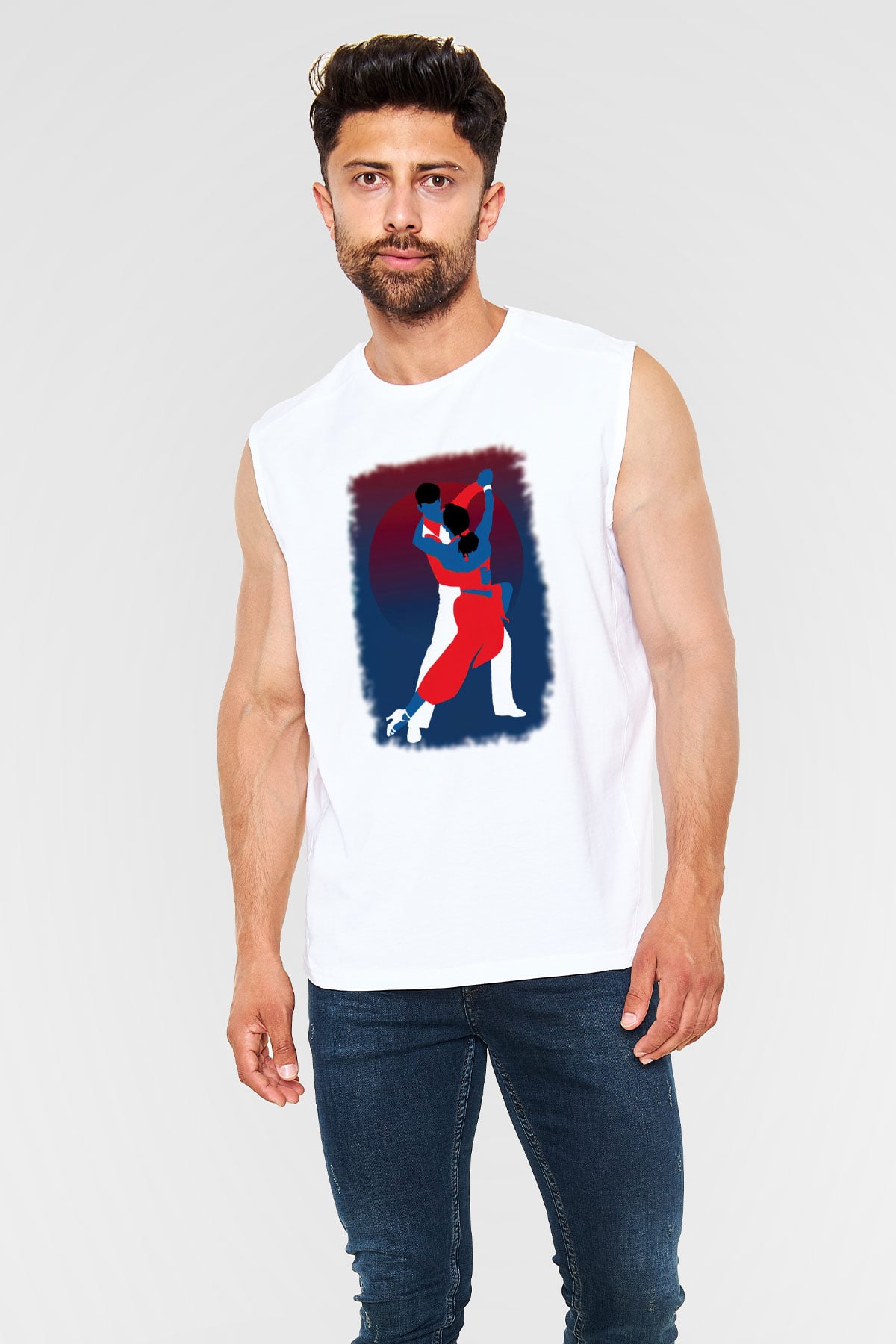 Tango Beyaz Unisex Kolsuz Tişört