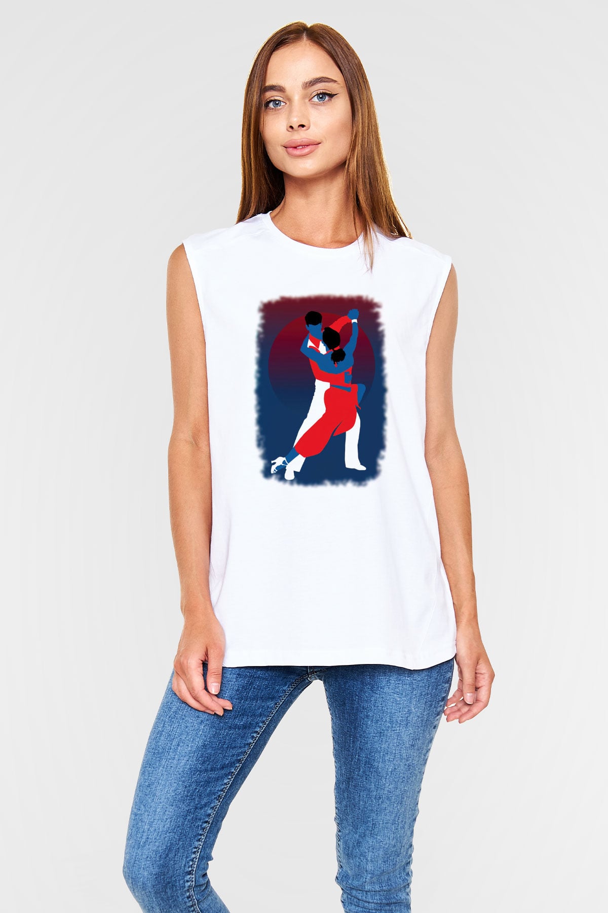 Tango Beyaz Unisex Kolsuz Tişört