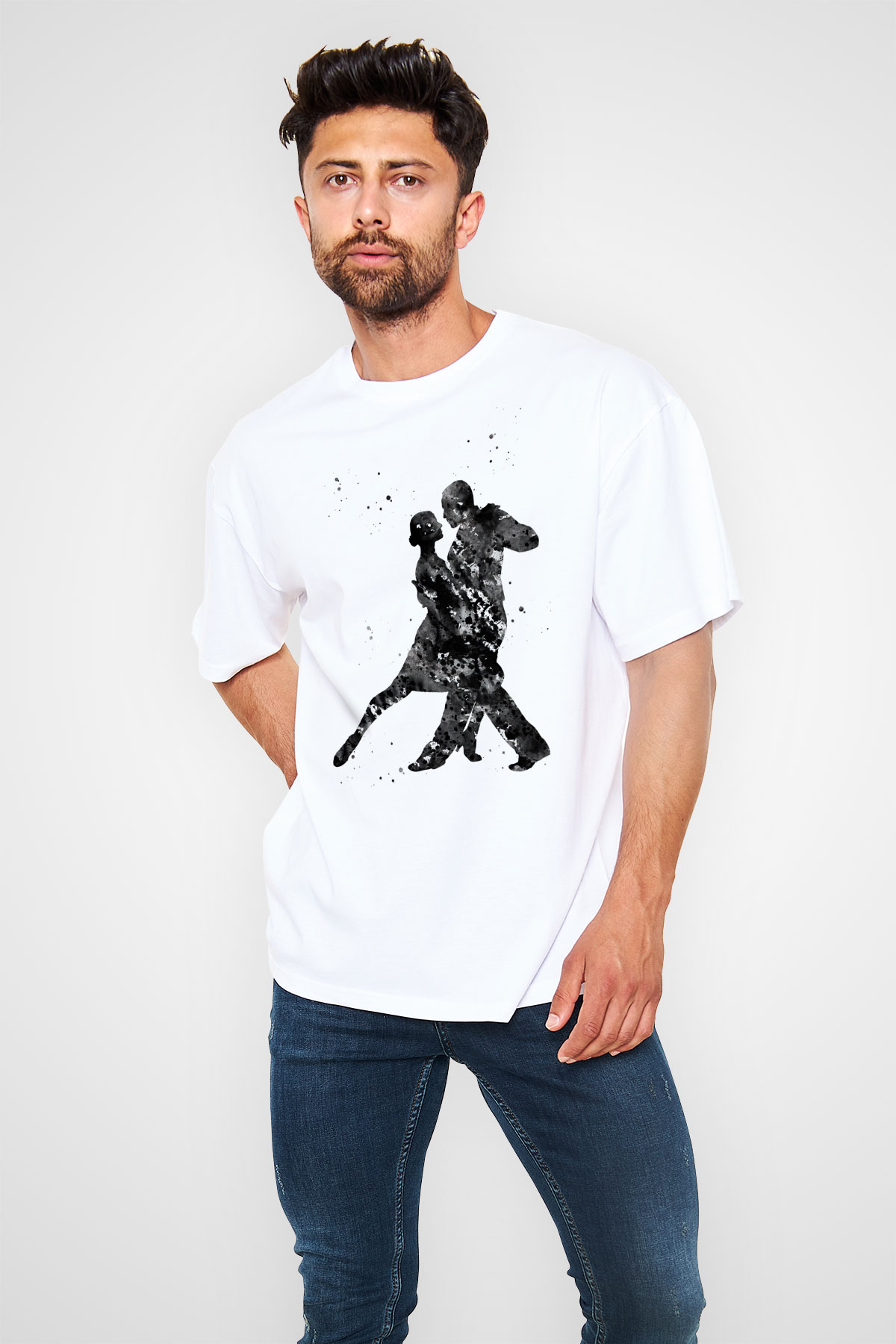 Tango Beyaz Oversize Tişört Oversize T-shirt - TişörtFabrikası