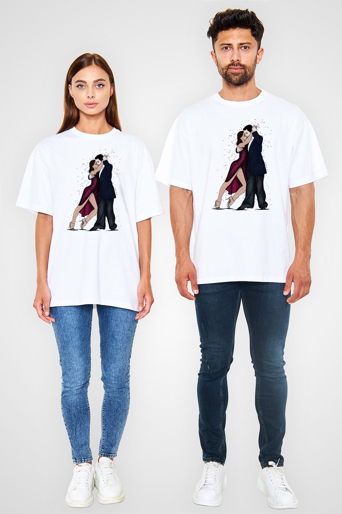 Tango Beyaz Oversize Tişört Oversize T-shirt - TişörtFabrikası