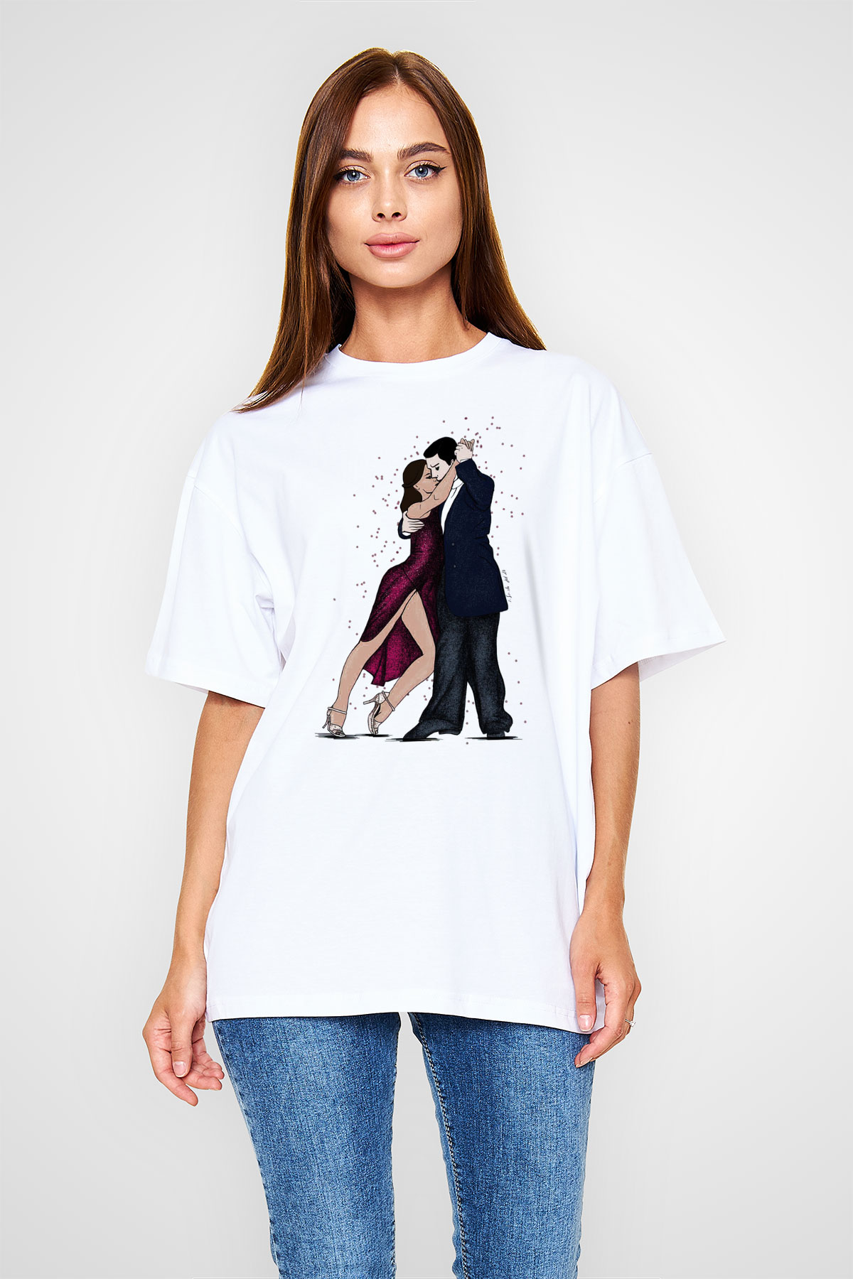 Tango Beyaz Oversize Tişört Oversize T-shirt - TişörtFabrikası