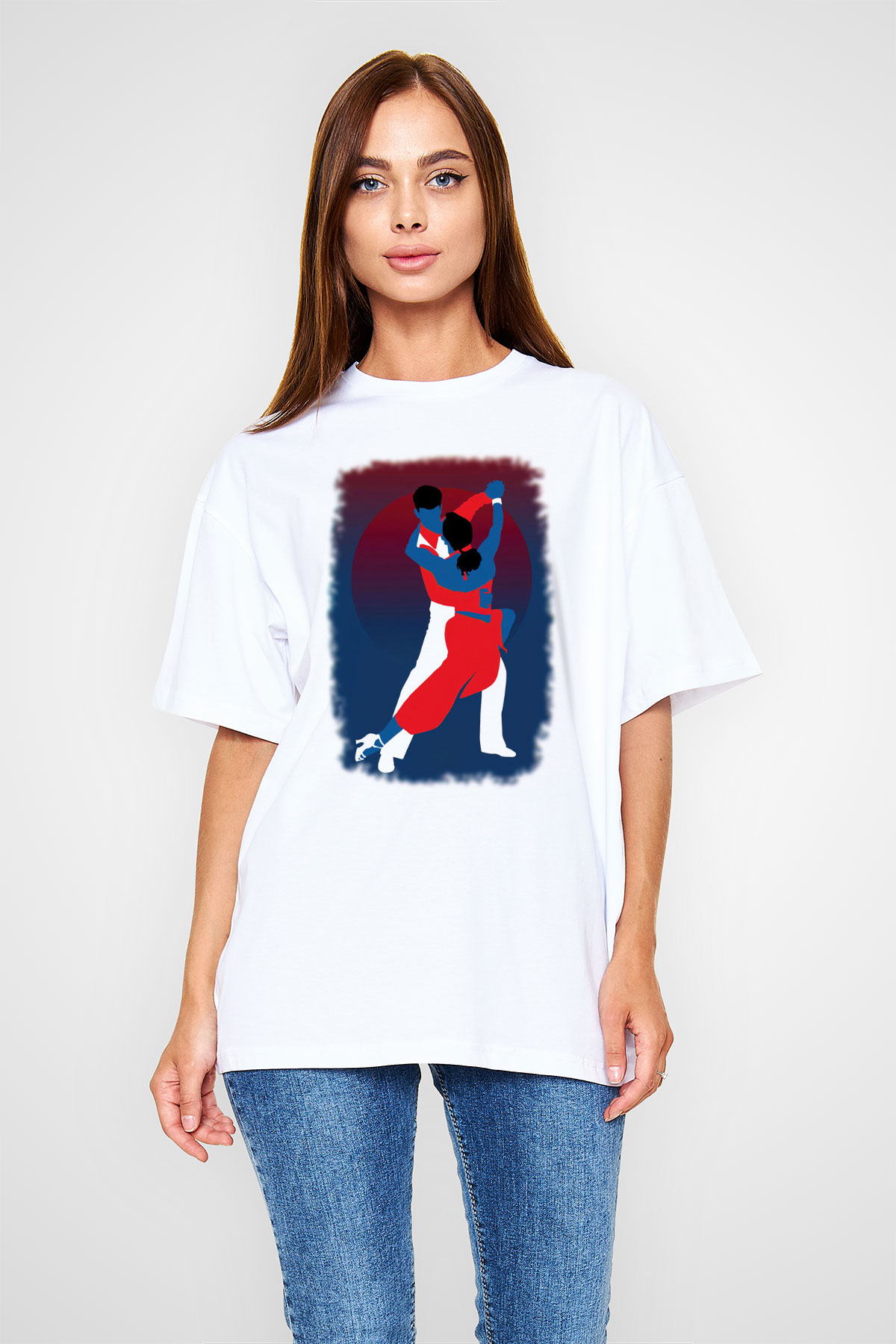 Tango Beyaz Oversize Tişört Oversize T-shirt - TişörtFabrikası