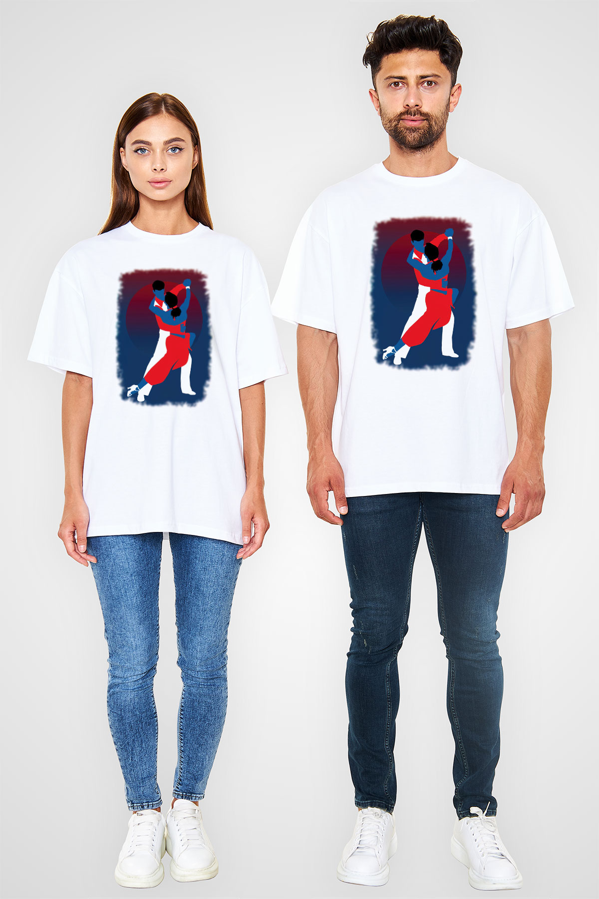 Tango Beyaz Oversize Tişört Oversize T-shirt - TişörtFabrikası