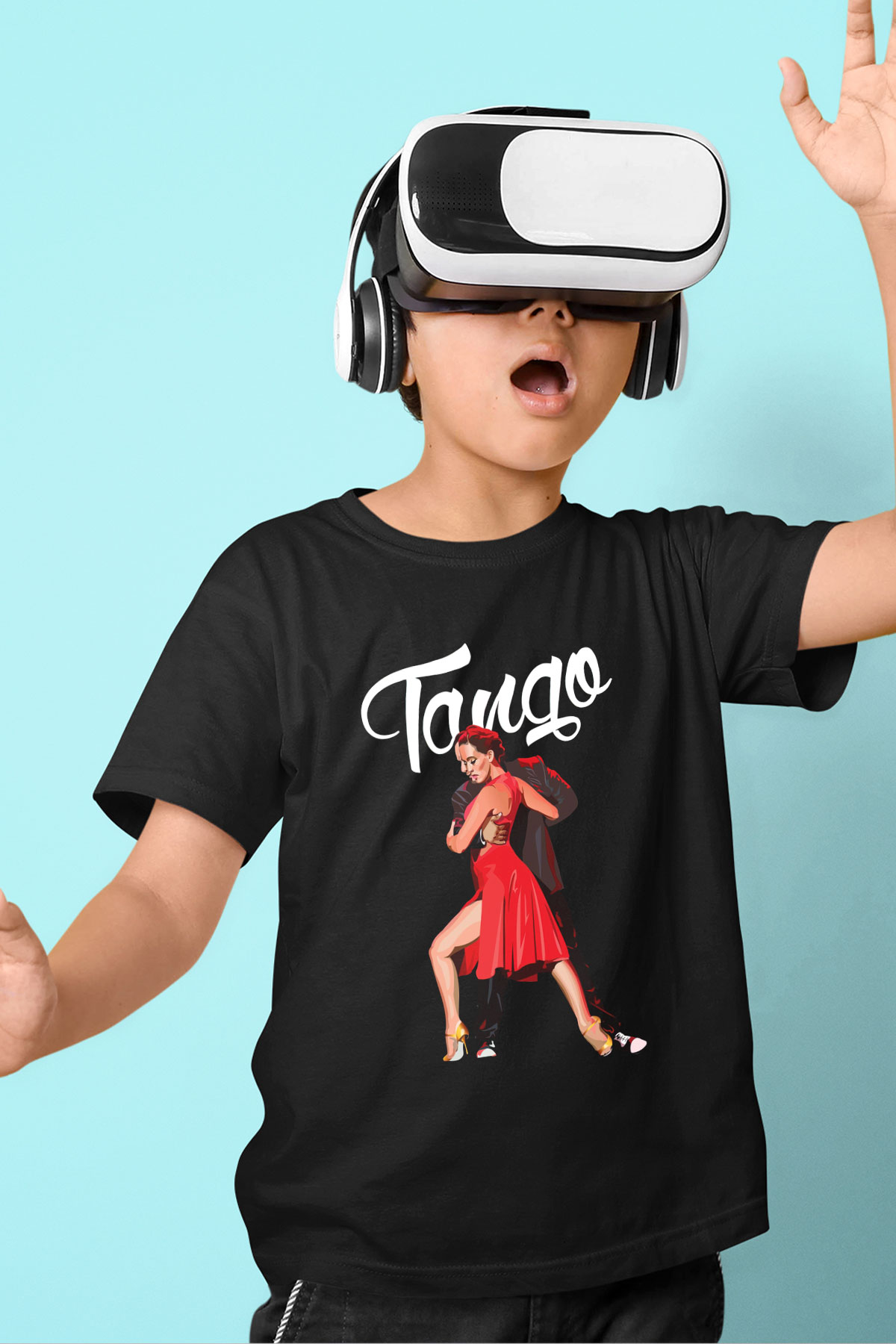 Tango Siyah Unisex Çocuk Tişört