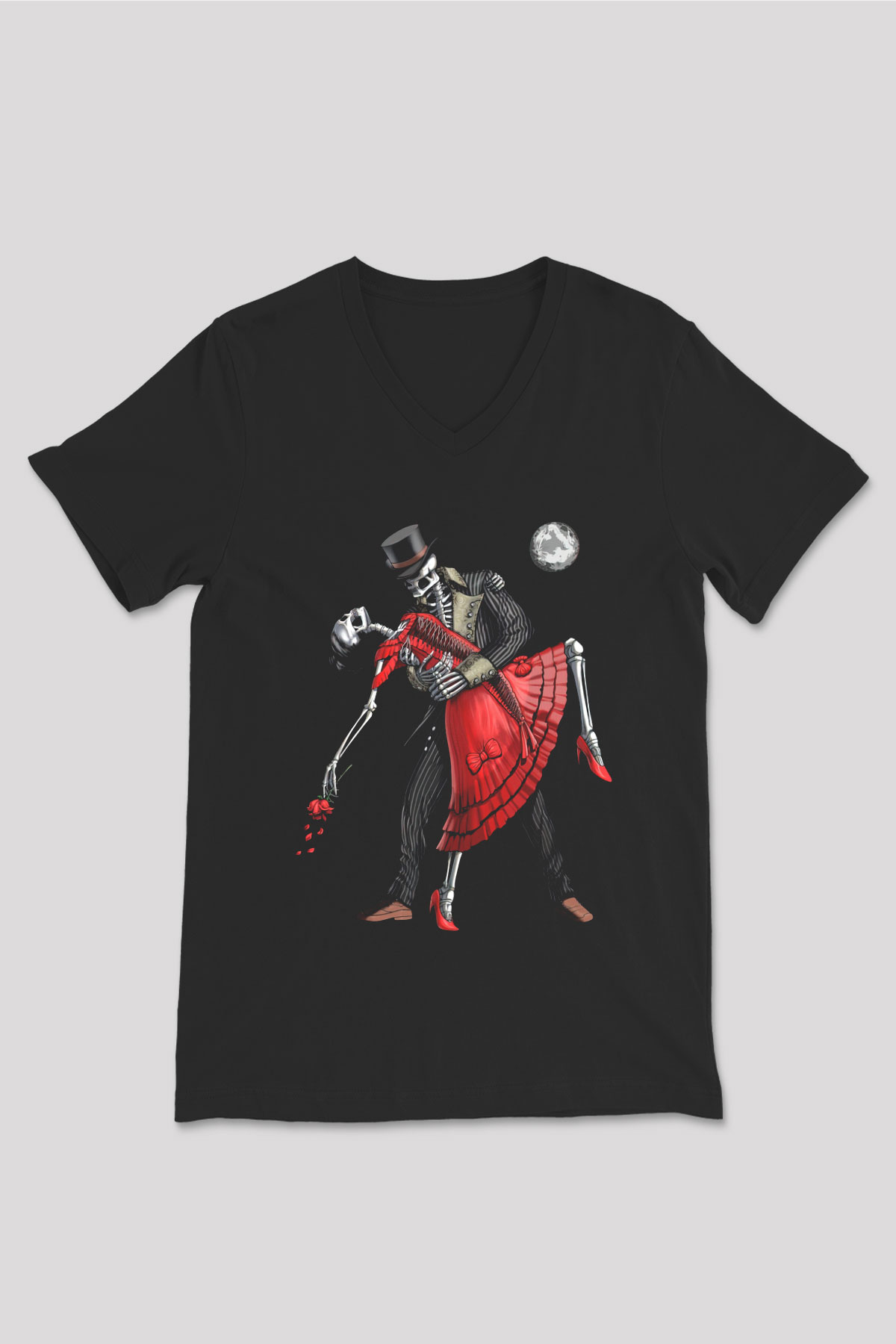 Tango Siyah Unisex V Yaka Tişört