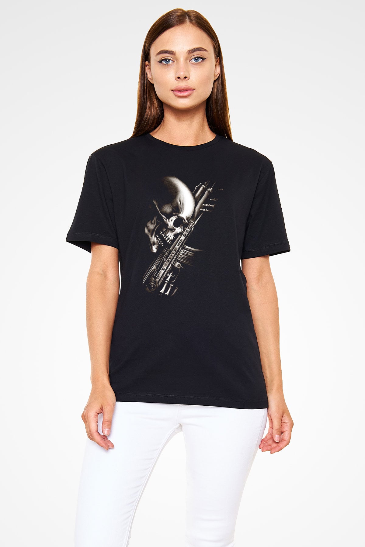 Ak 47 Kalaşnikof Baskılı Unisex Siyah Tişört