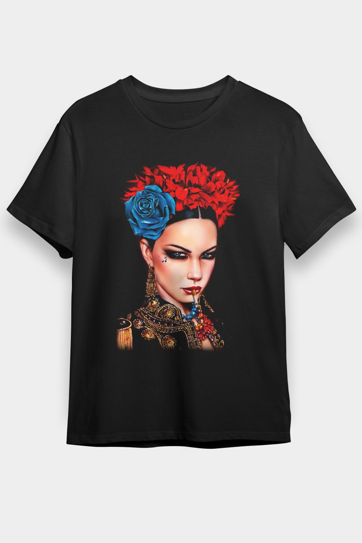 Çingene Kızı Baskılı Unisex Siyah Tişört