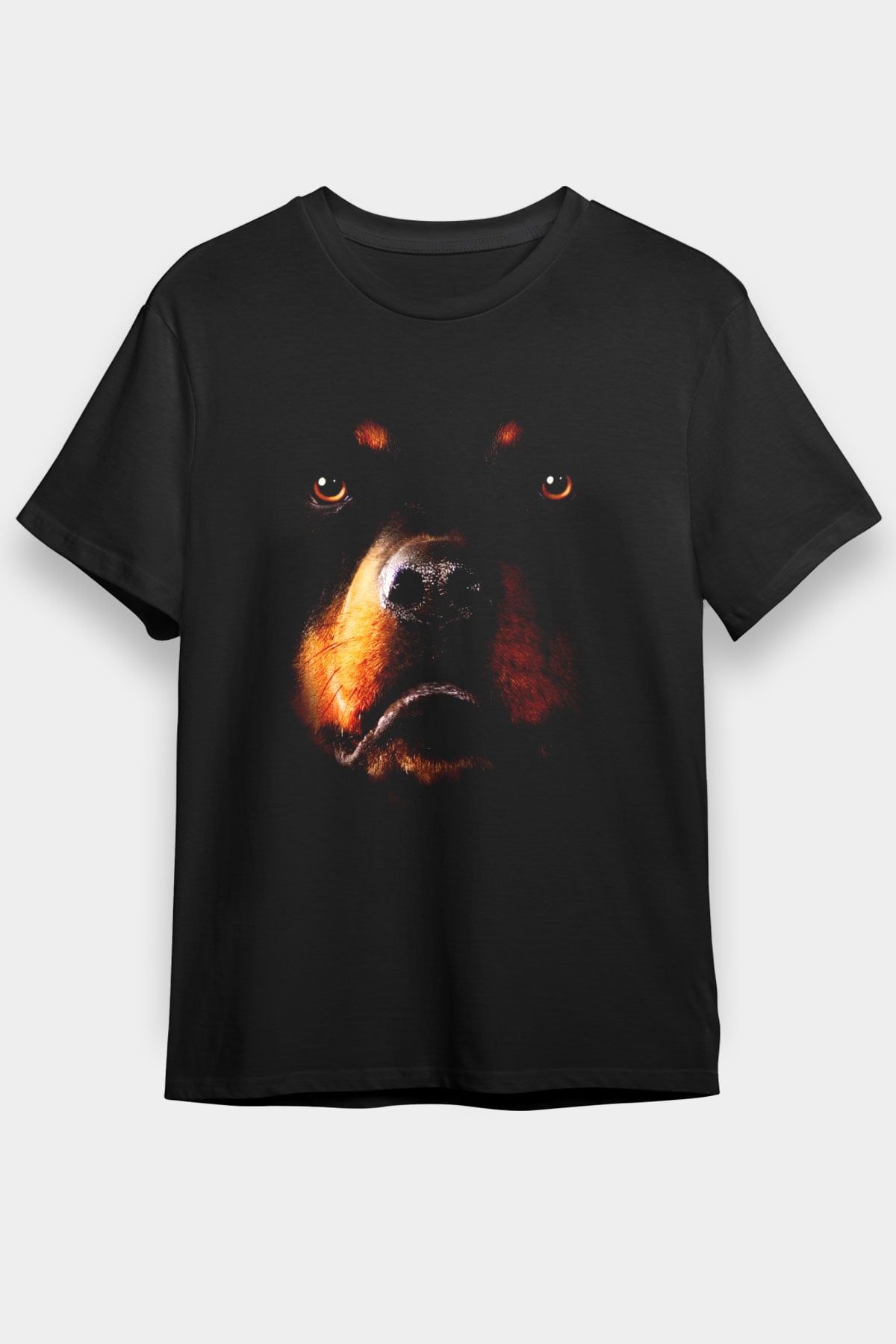 Rottweiler Baskılı Unisex Siyah Tişört