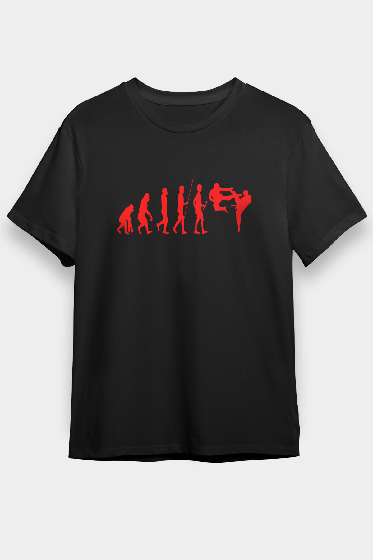 Karate Baskılı Unisex Siyah Tişört